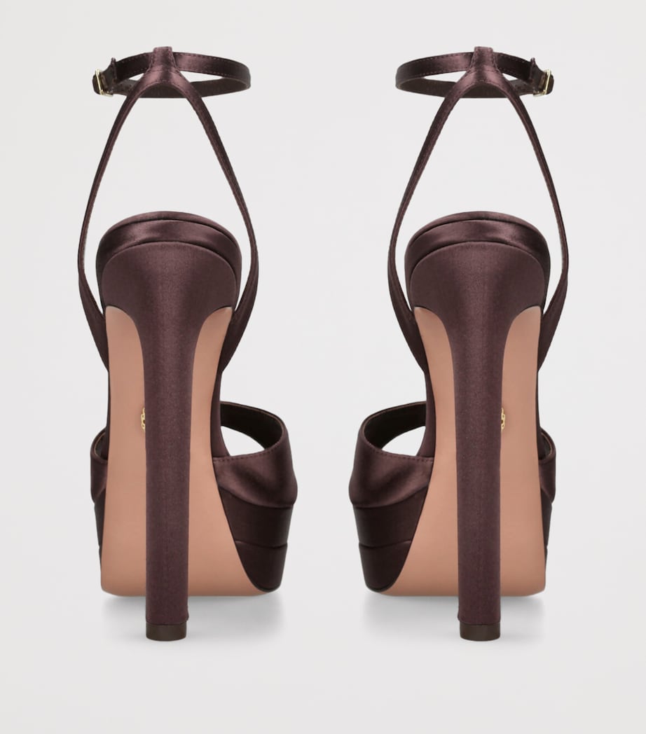 Satin Divine Plateau Platform Sandals 130 MID BROWN Image 2