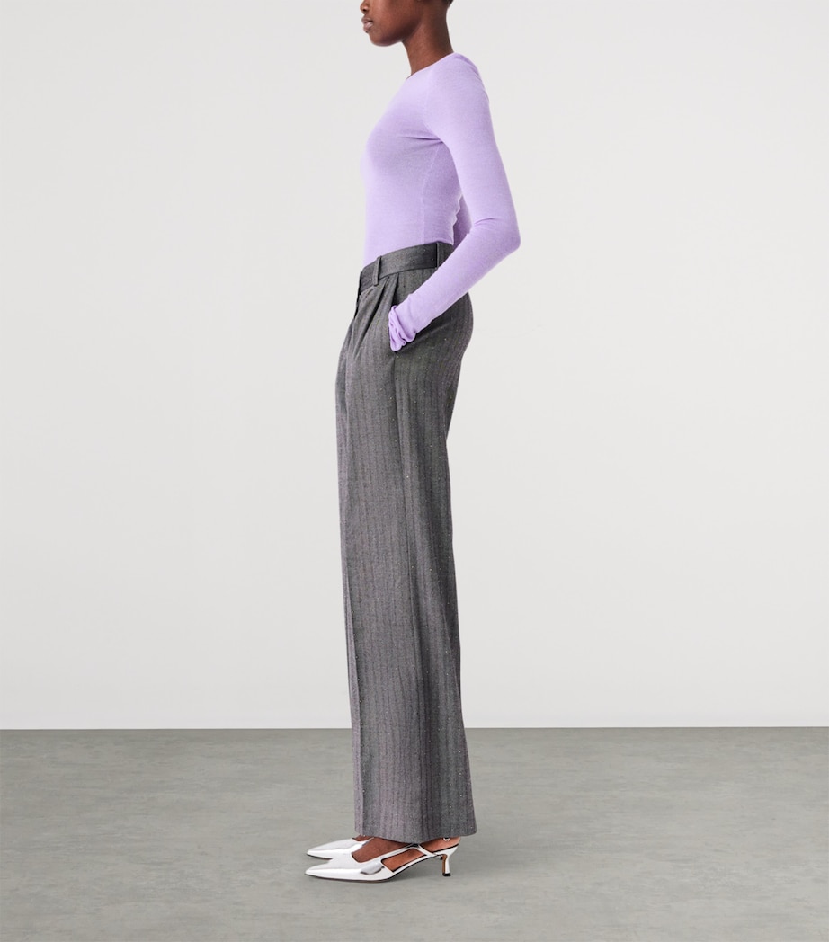 Maje Womens Wool Crew-Neck Sweater Parma Violet Image 5