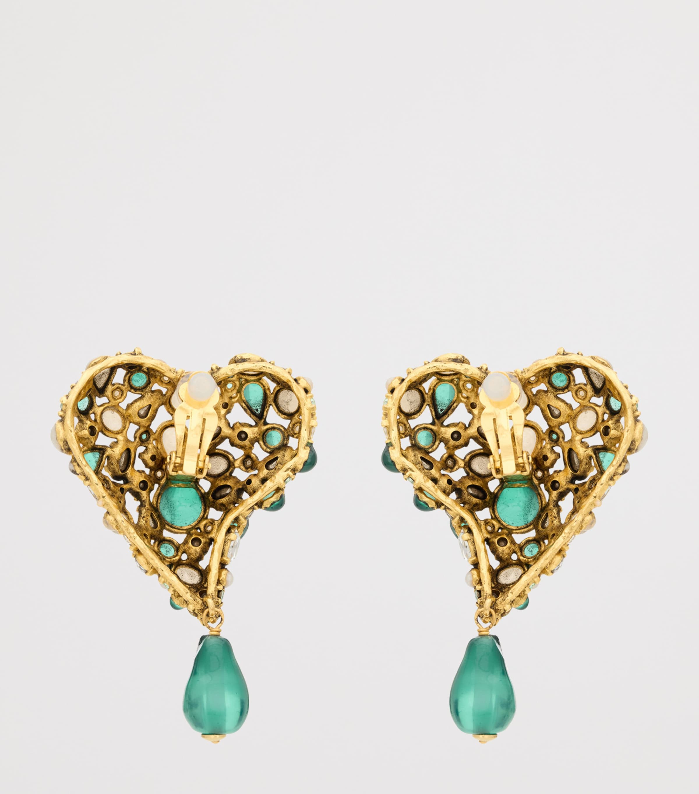 Saint Laurent Crystal Heart Earrings Image 2