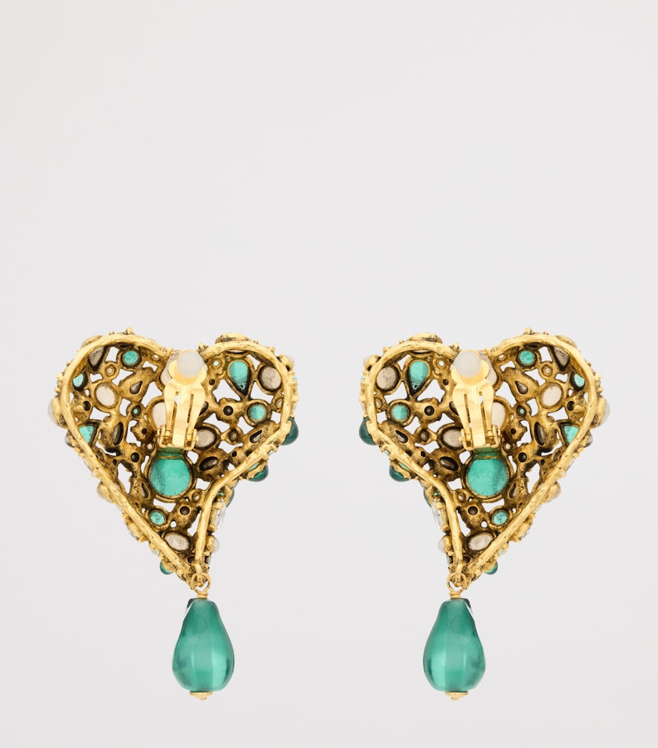 Saint Laurent Crystal Heart Earrings Image 2