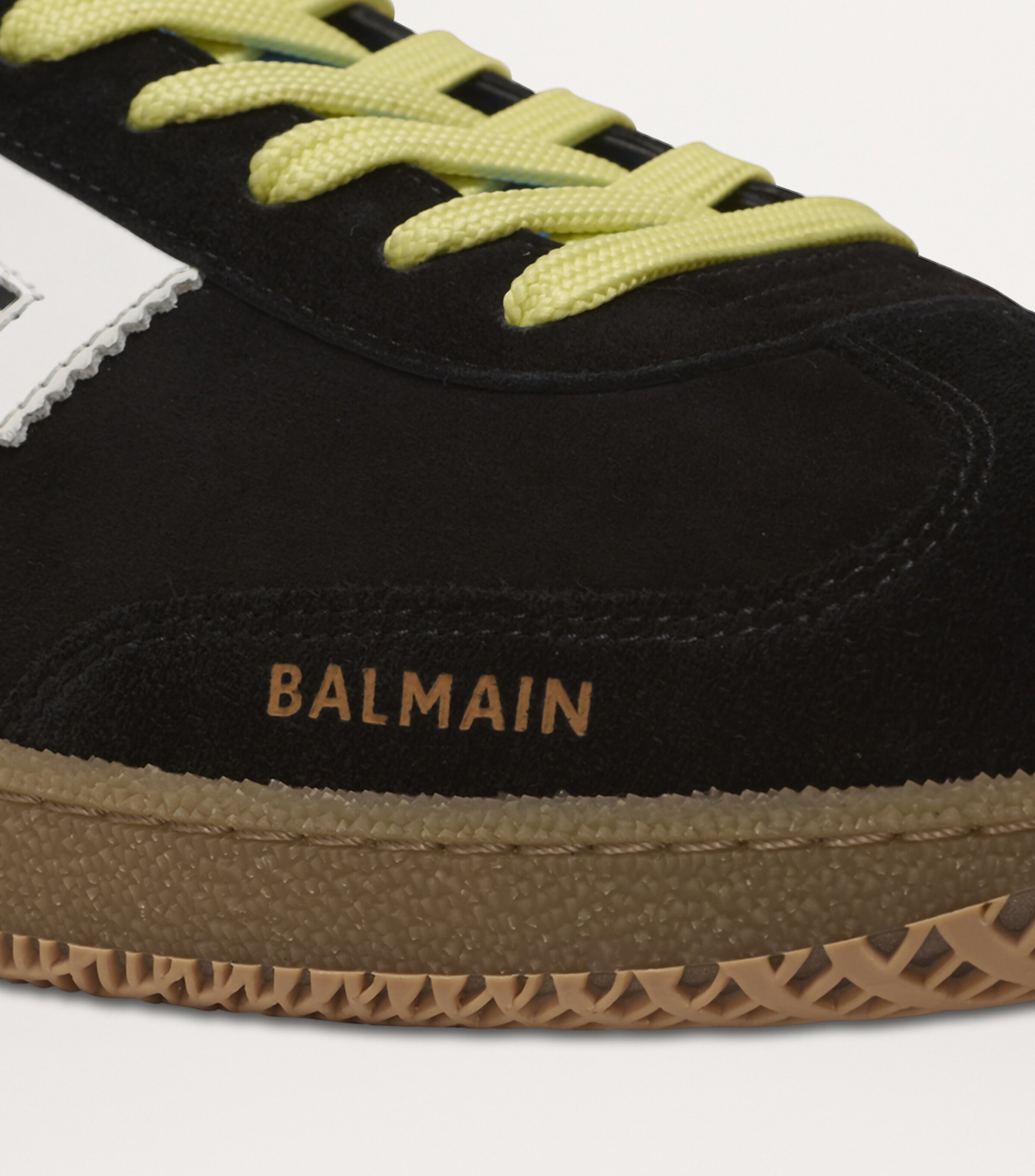 Balmain Suede Swan Sneakers Gris/jaune/orange Image 6