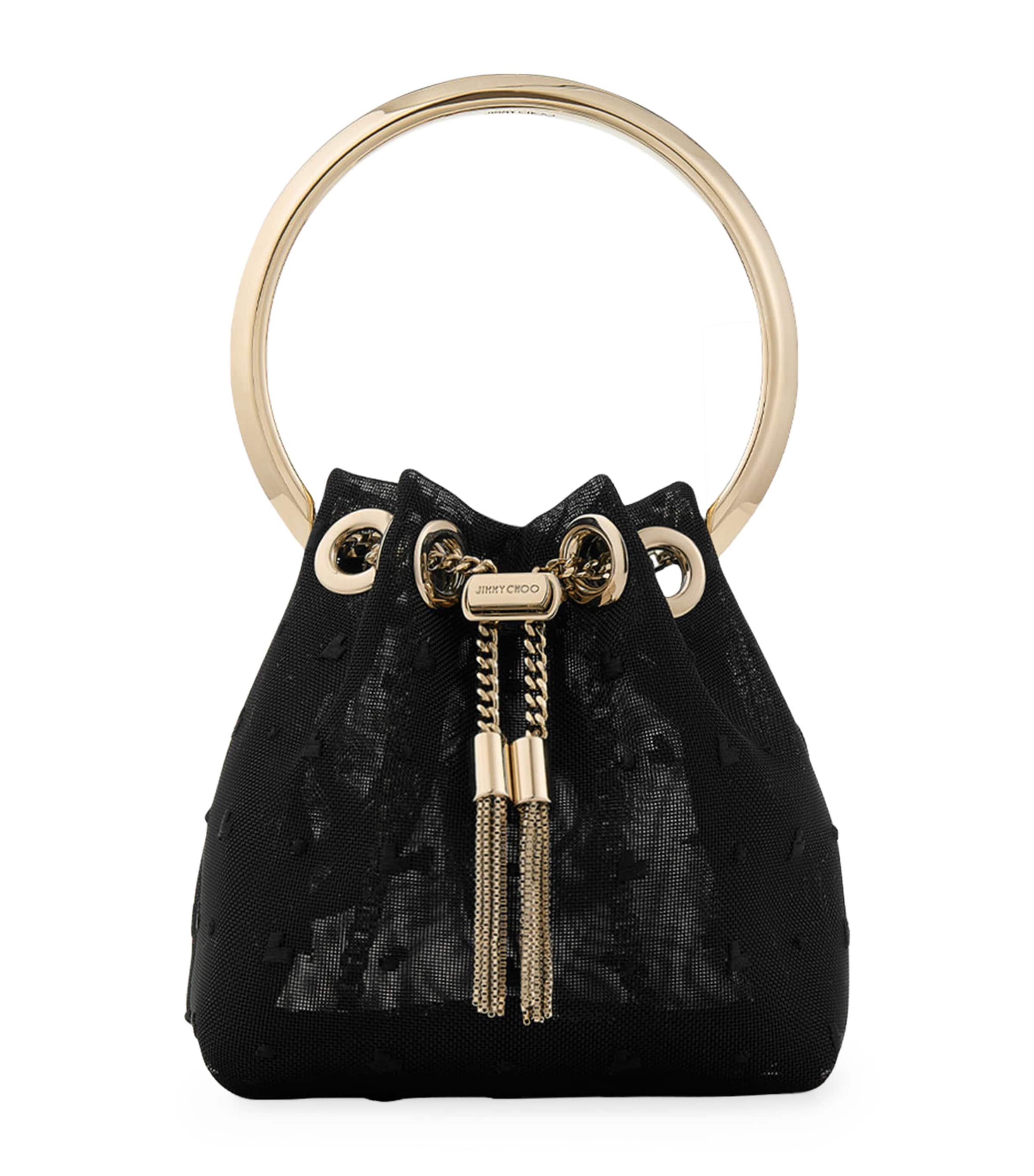 Jimmy Choo Leather Bucket Bag Metallic Handle