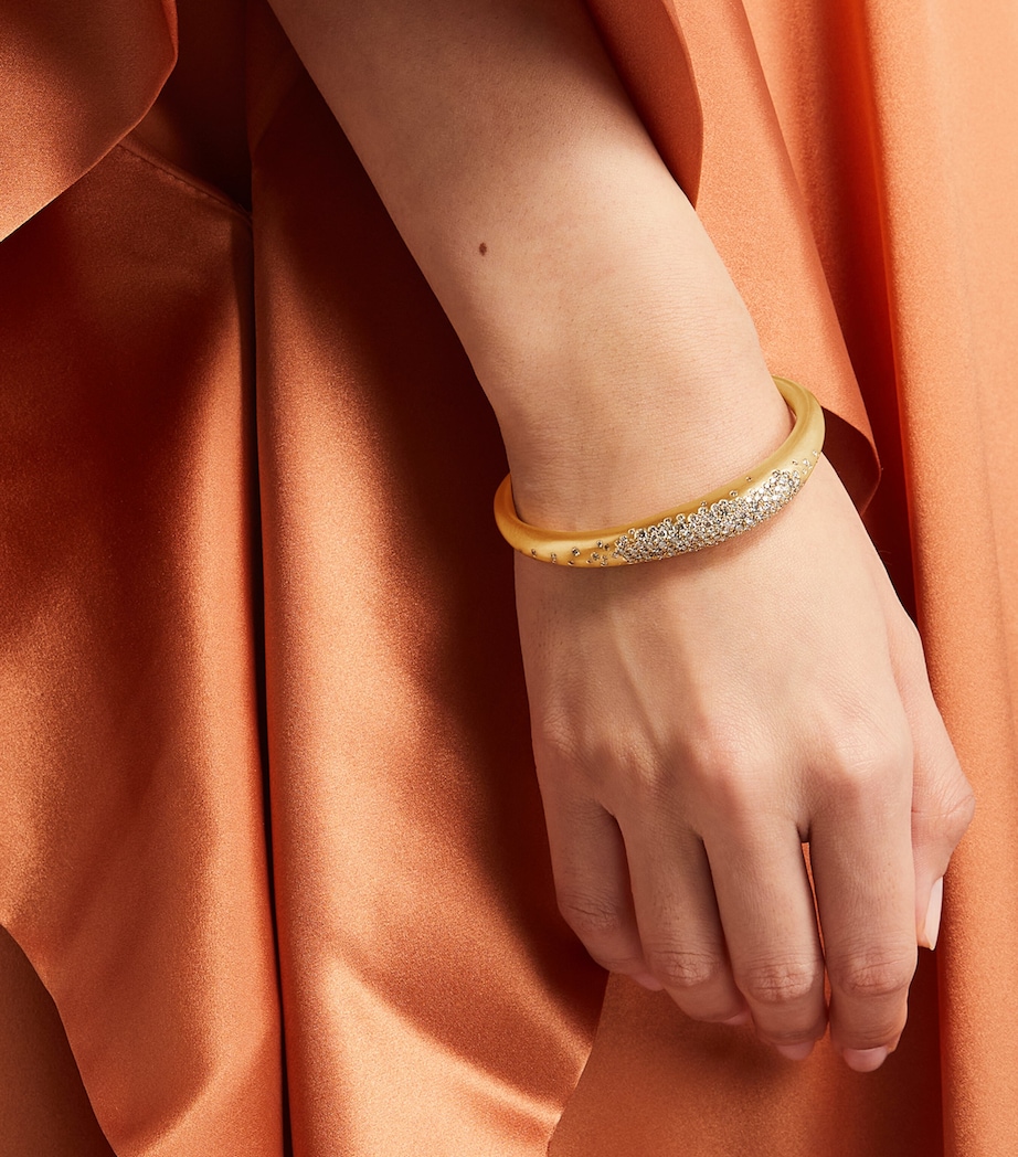 Small Yellow Gold and Champagne Diamond My Muse Urban Winter Bangle YELLOW GOLD Image 2