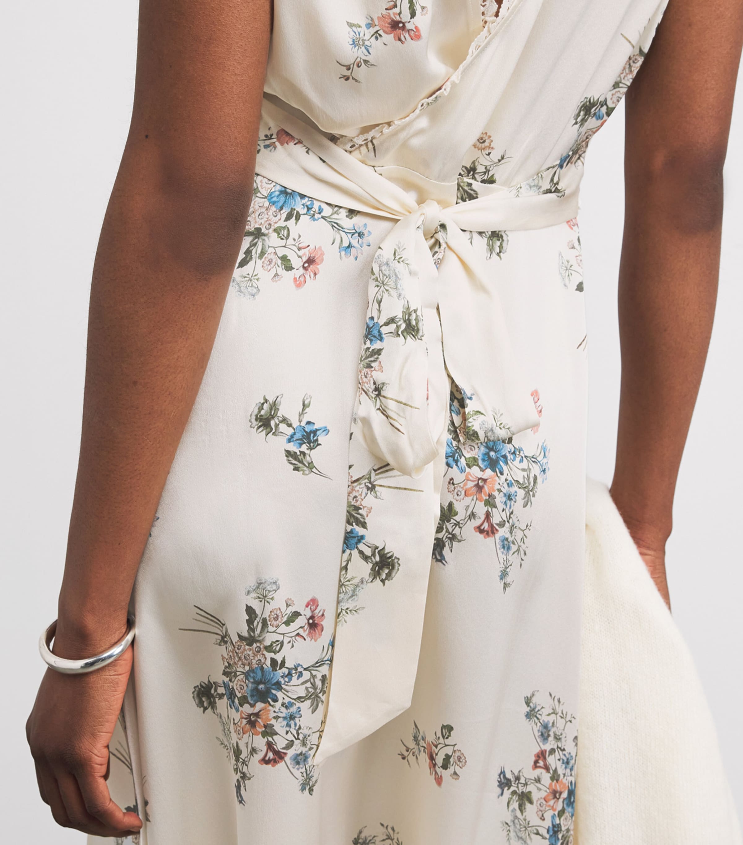 DEN Multi Silk Floral Tahlia Midi Dress | Harrods PA