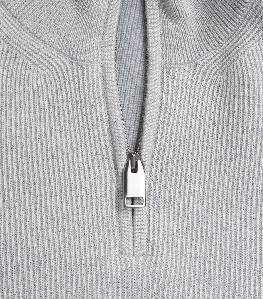 Brioni Mens Cashmere-Wool Half-Zip Sweater Image 6