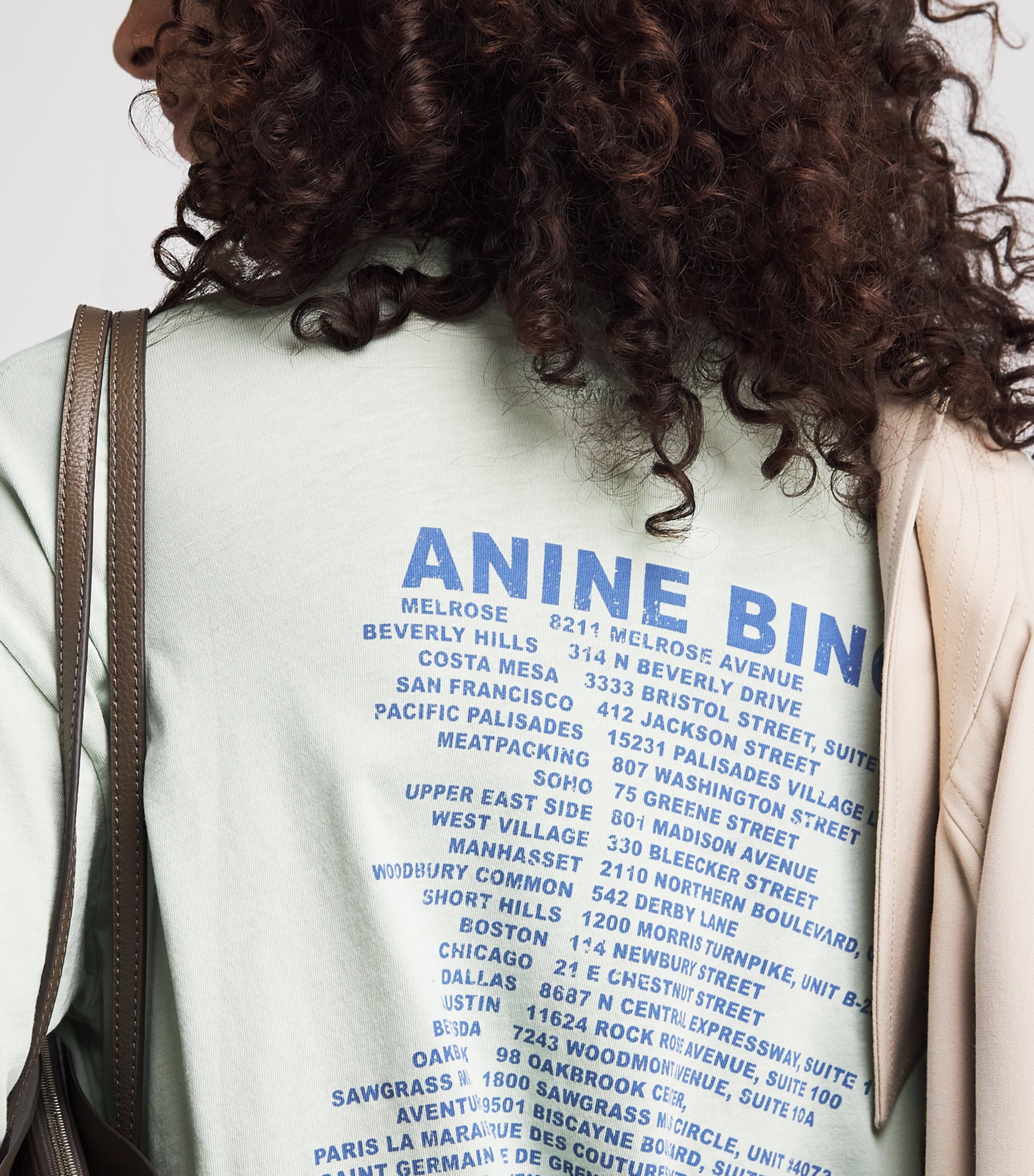 ANINE BING Womens Cotton Cade T-Shirt Green Image 3