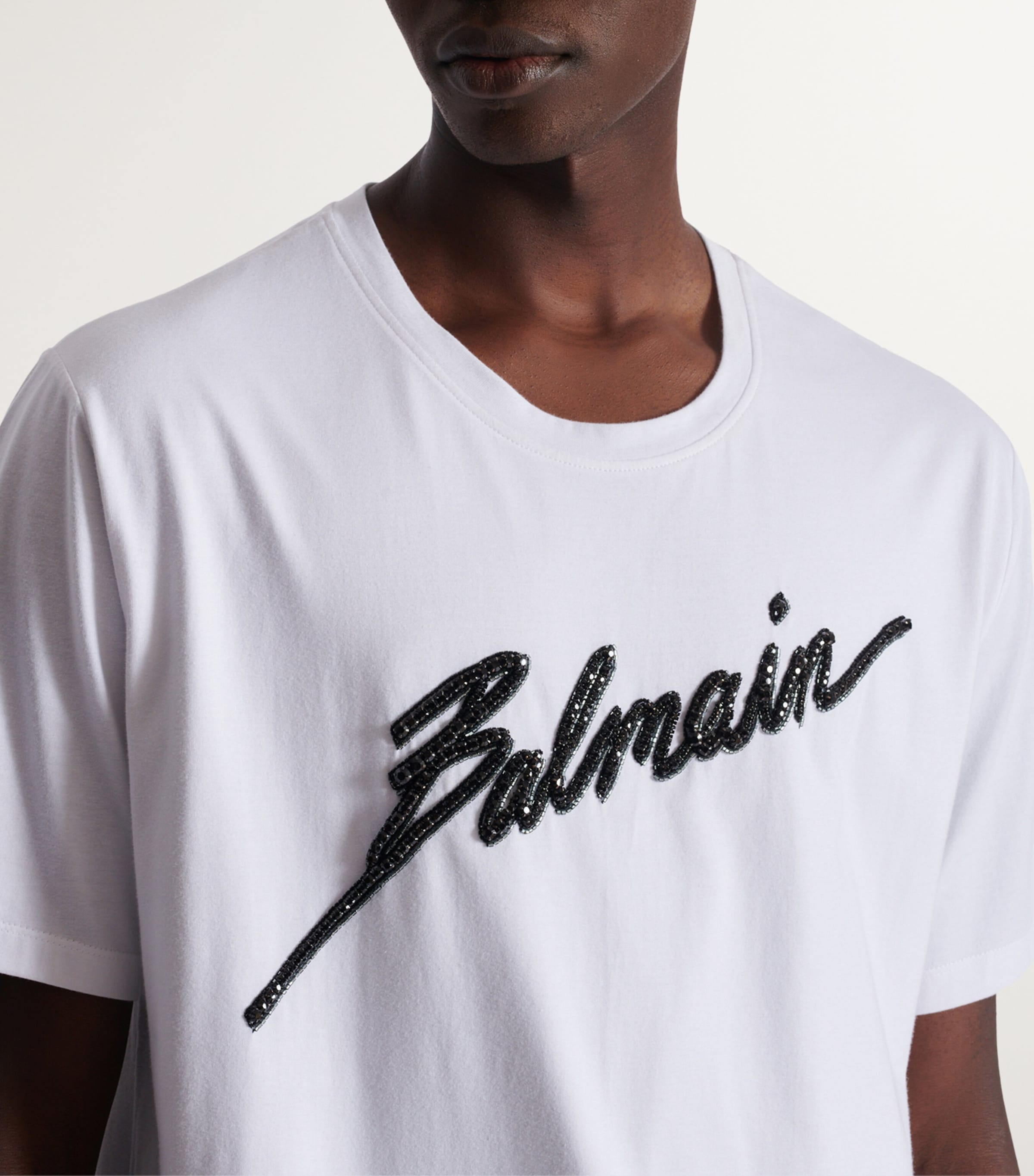 Balmain Cotton Logo-Embellished T-Shirt | Harrods UK