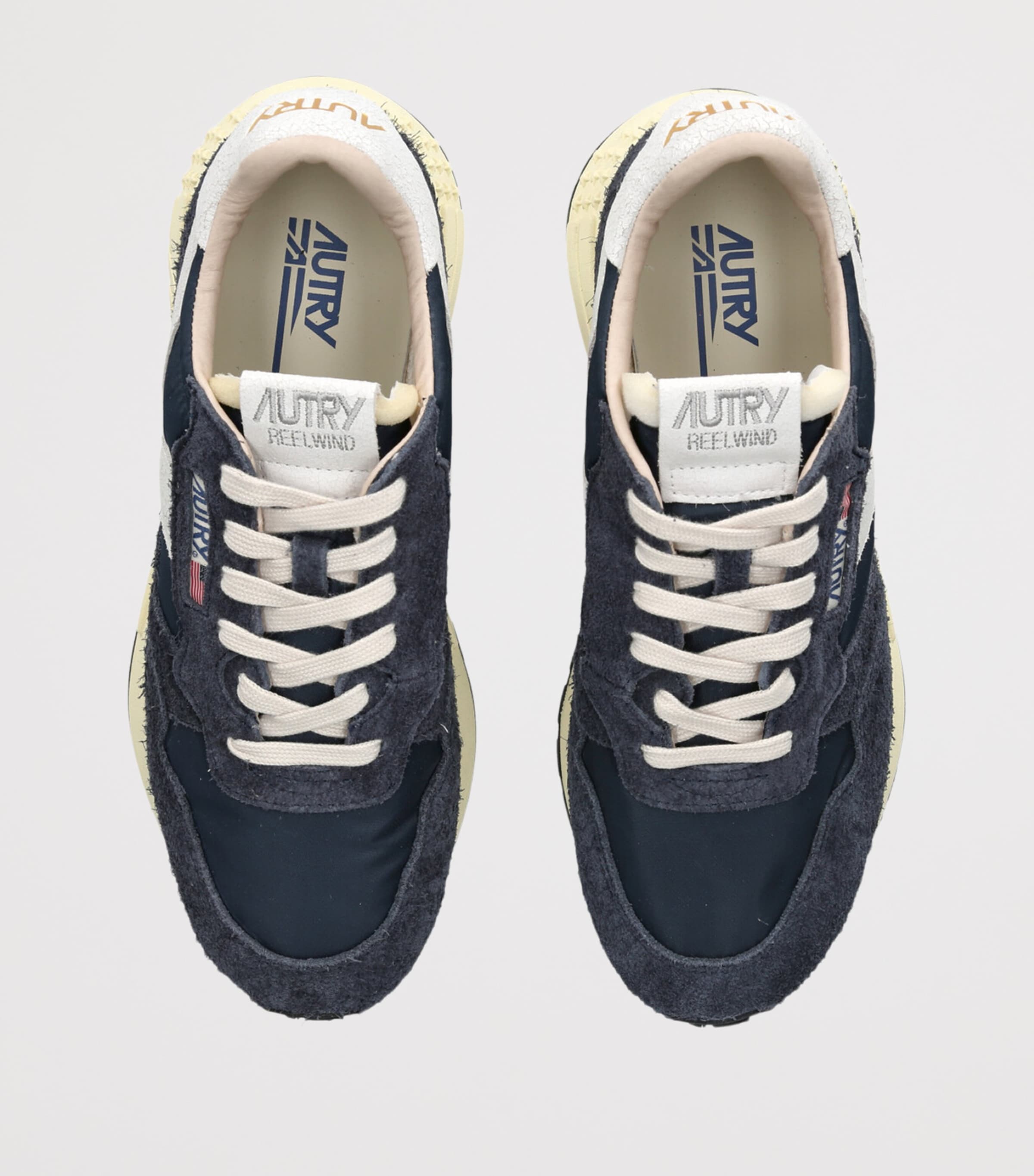 Autry Navy Leather Reelwind Low-Top Sneakers | Harrods IN