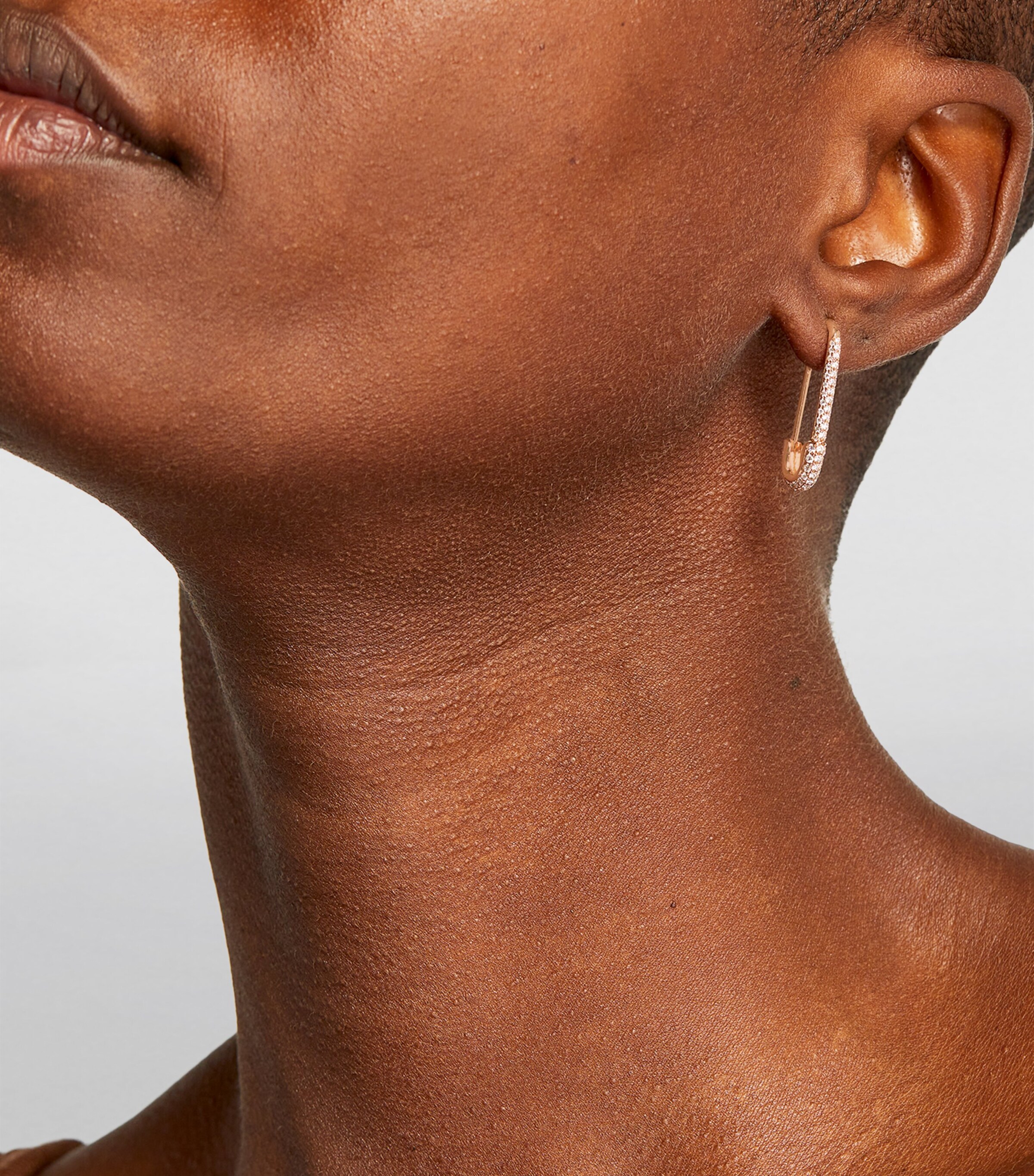 Anita Ko Rose Gold and Diamond Safety Pin Single Left Earring Rose Gold Image 4