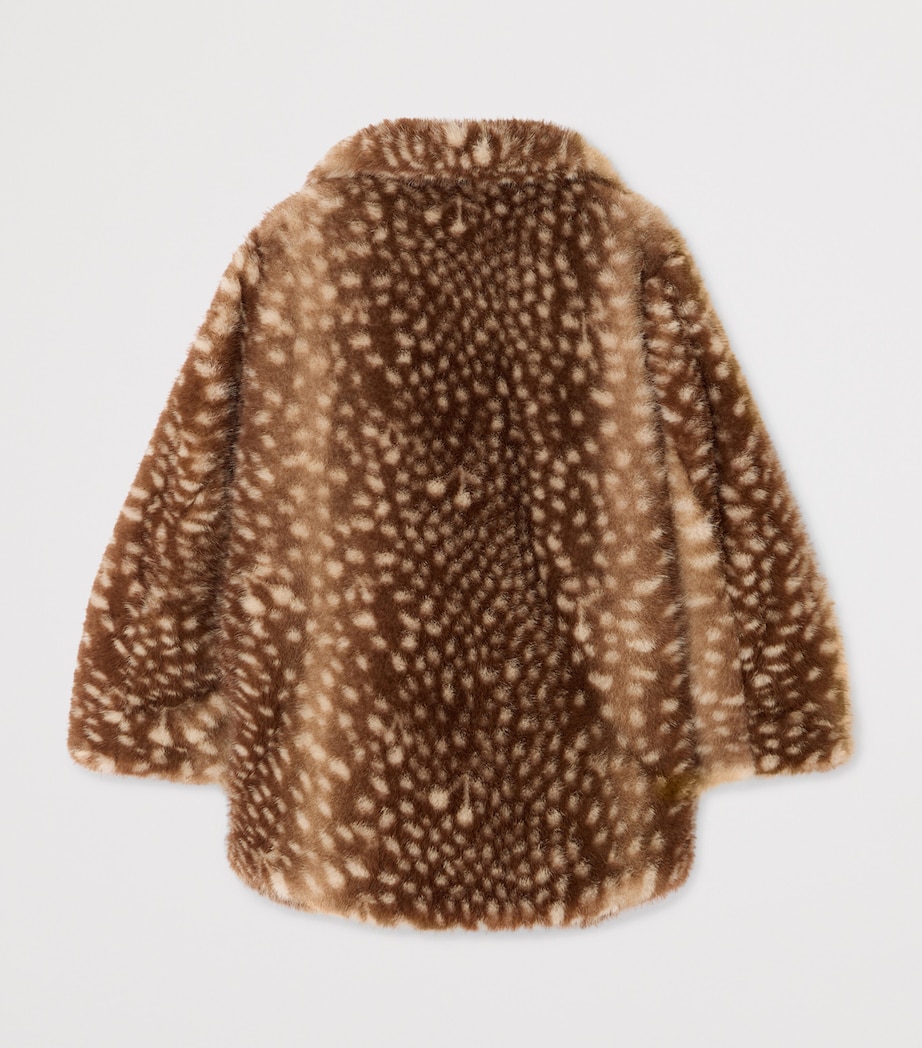 Bonpoint Faux Fur Deer Print Coat (4-8 Years) Caramel Image 2
