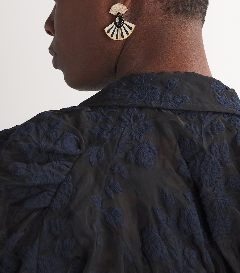 Yellow Gold, Diamond and Onyx Bond Steet Earrings YELLOW GOLD Image 2