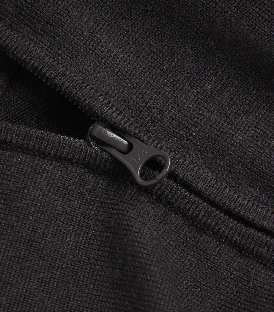 Merino Wool Half-Zip Sweater 08AA:BROWN BARK Image 5