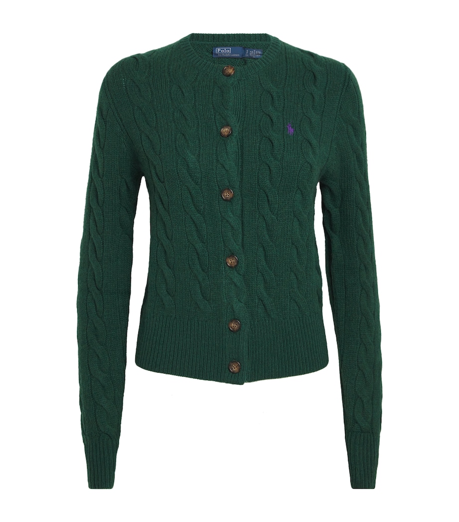 Wool-Cashmere Cable-Knit Cardigan CASTLETON GREEN Image 1