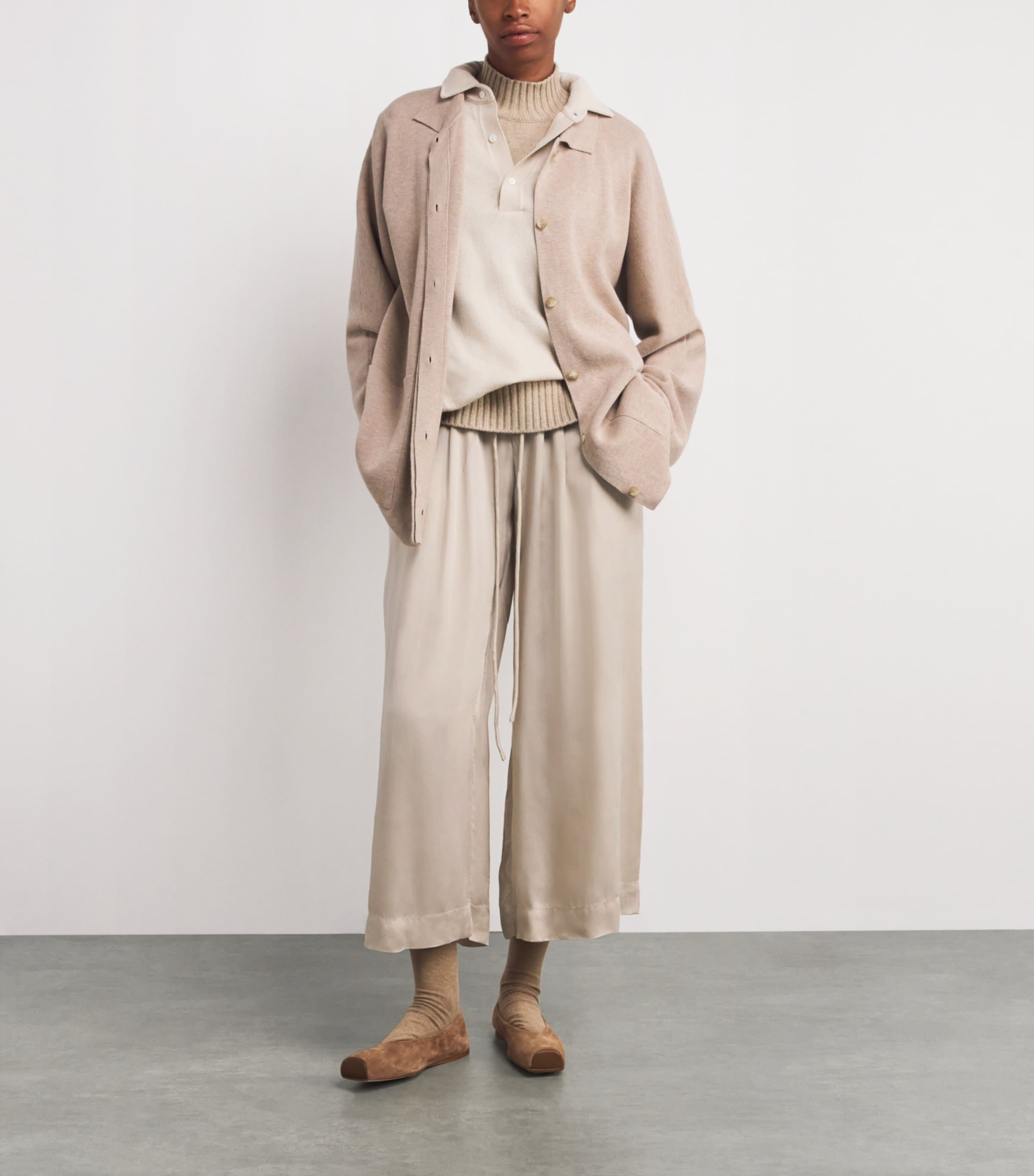 Lauren Manoogian Sanded Wide-leg Trousers In Brown