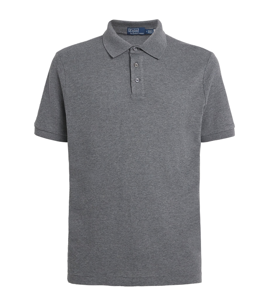 Cotton-Blend Knit Polo Shirt GREY Image 1