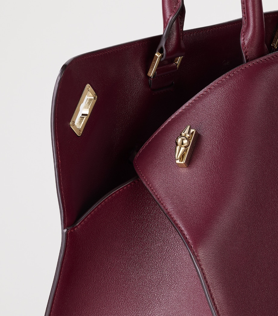 Cartier Womens Large Leather Clash Tote Bag Burgundy Image 4