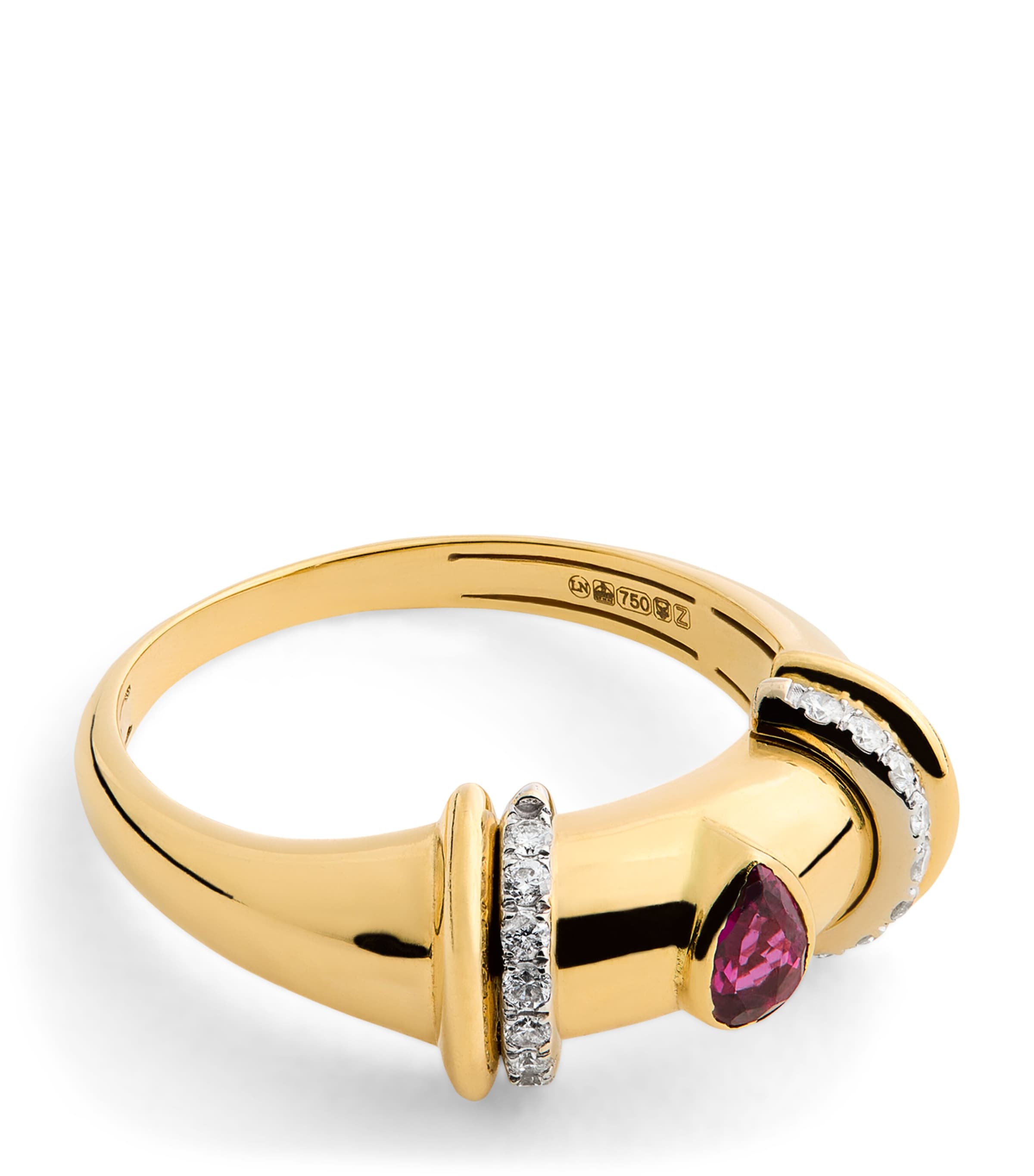 L'ATELIER NAWBAR Yellow Gold, Diamond and Ruby Sailor Moon Ring Yellow Gold Image 1