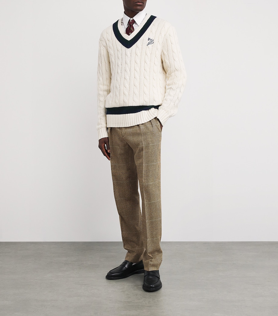 Wool Silk-Blend Tailored Trousers BROWN Image 2