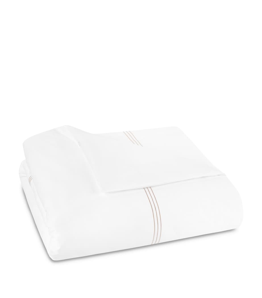 Cotton Alvorada Super King Duvet Cover Set WHITE/TIRAMISU Image 1