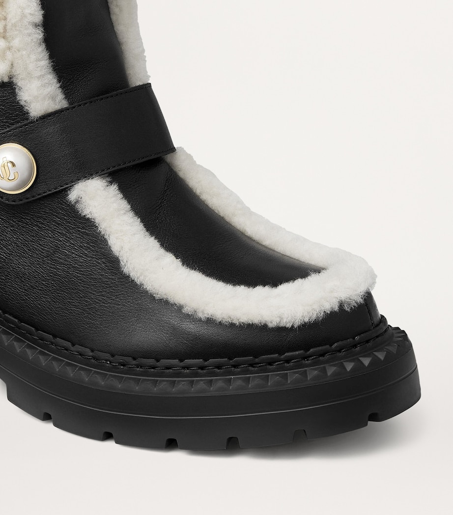 Shea Leather Ankle Boots BLACK/NATURAL Image 5