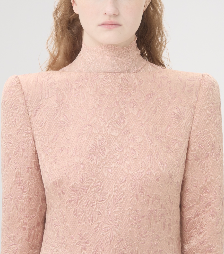 Wool-Blend Floral Matelassé Mini Dress R10 Image 3