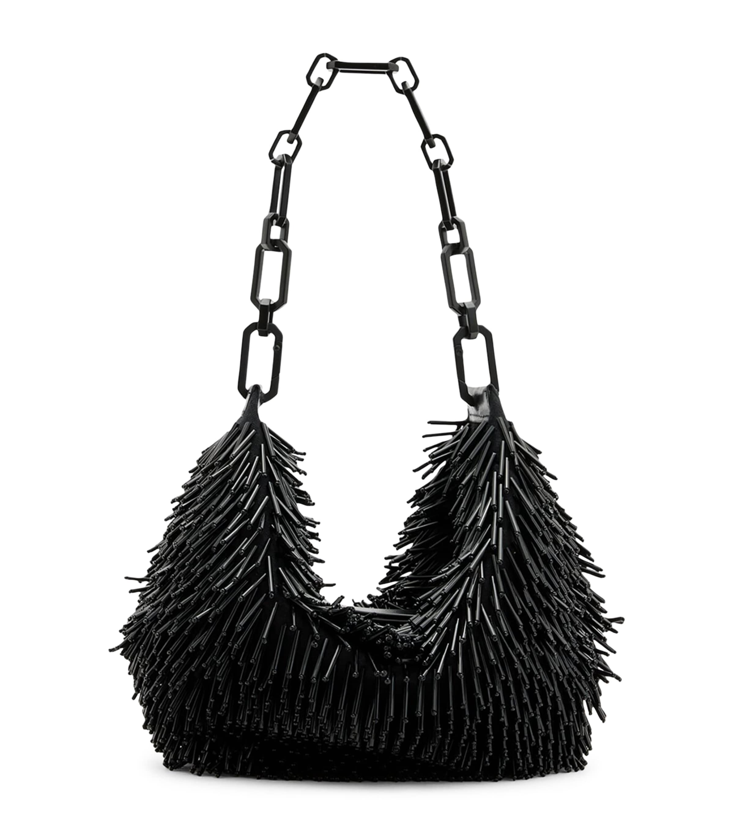 Allsaints Beaded Madea Shoulder Bag In Black