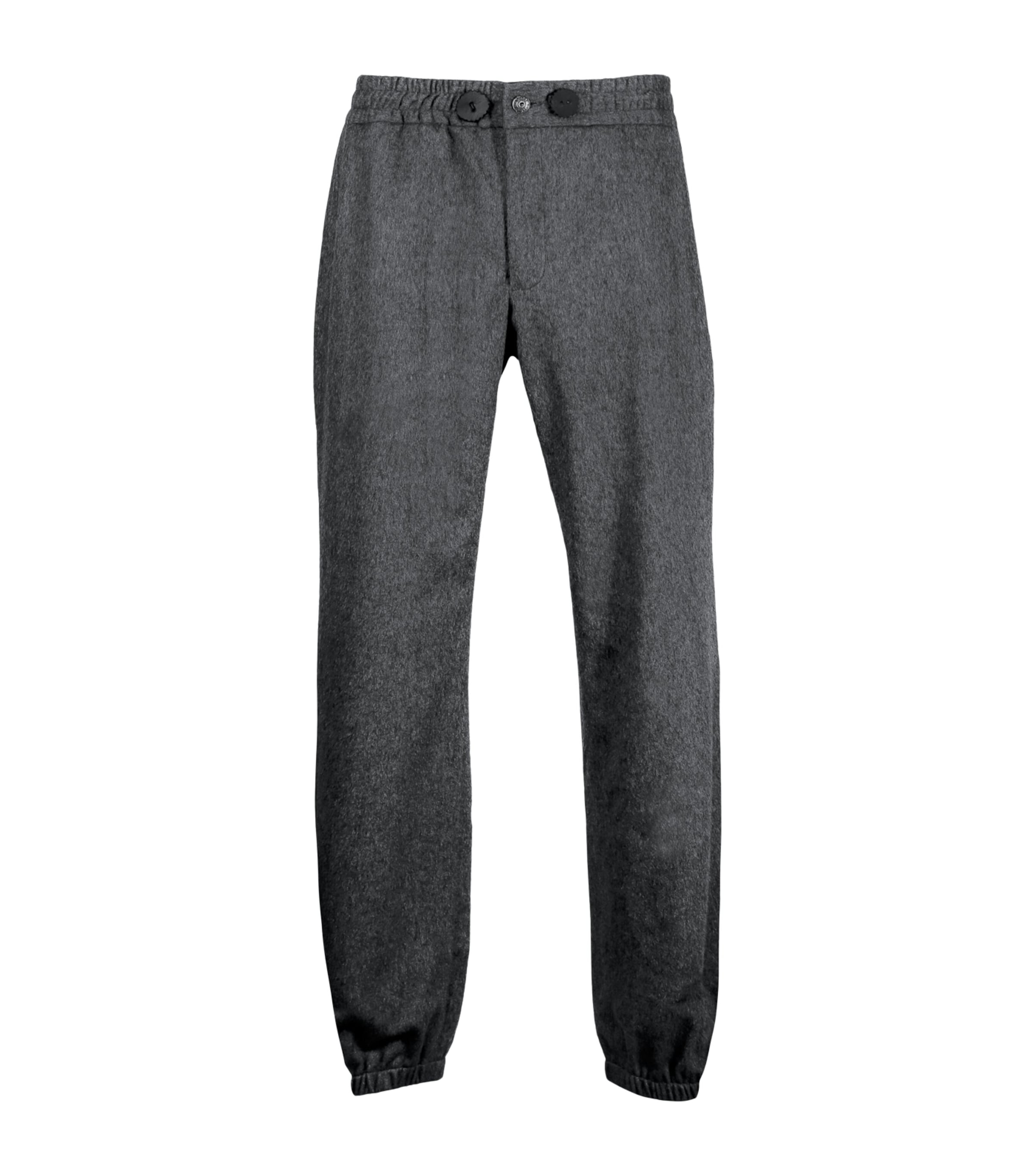 Alan Scott Mens Cashmere-Blend Sweatpants Mid Grey Image 1