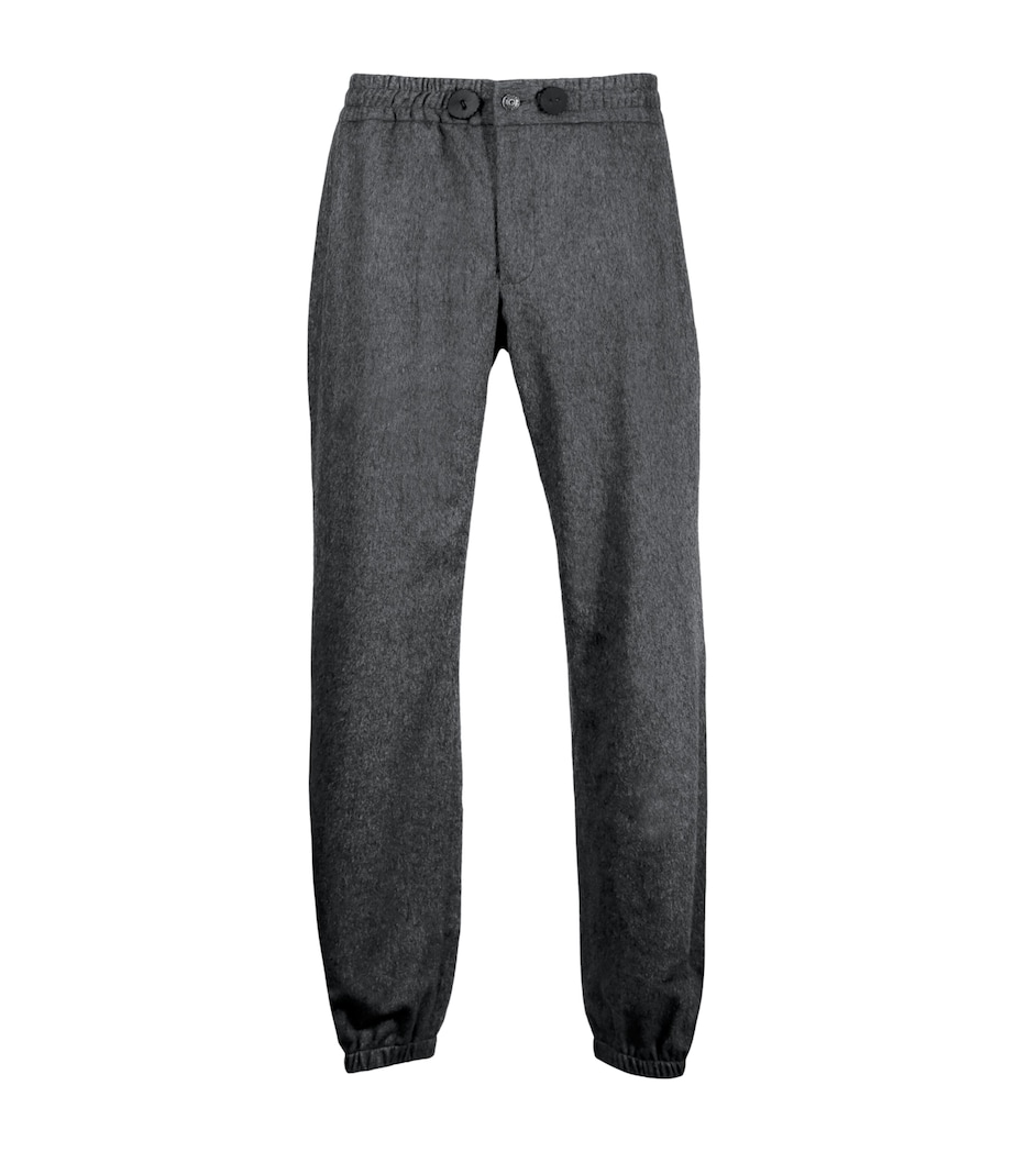 Alan Scott Mens Cashmere-Blend Sweatpants Mid Grey Image 1