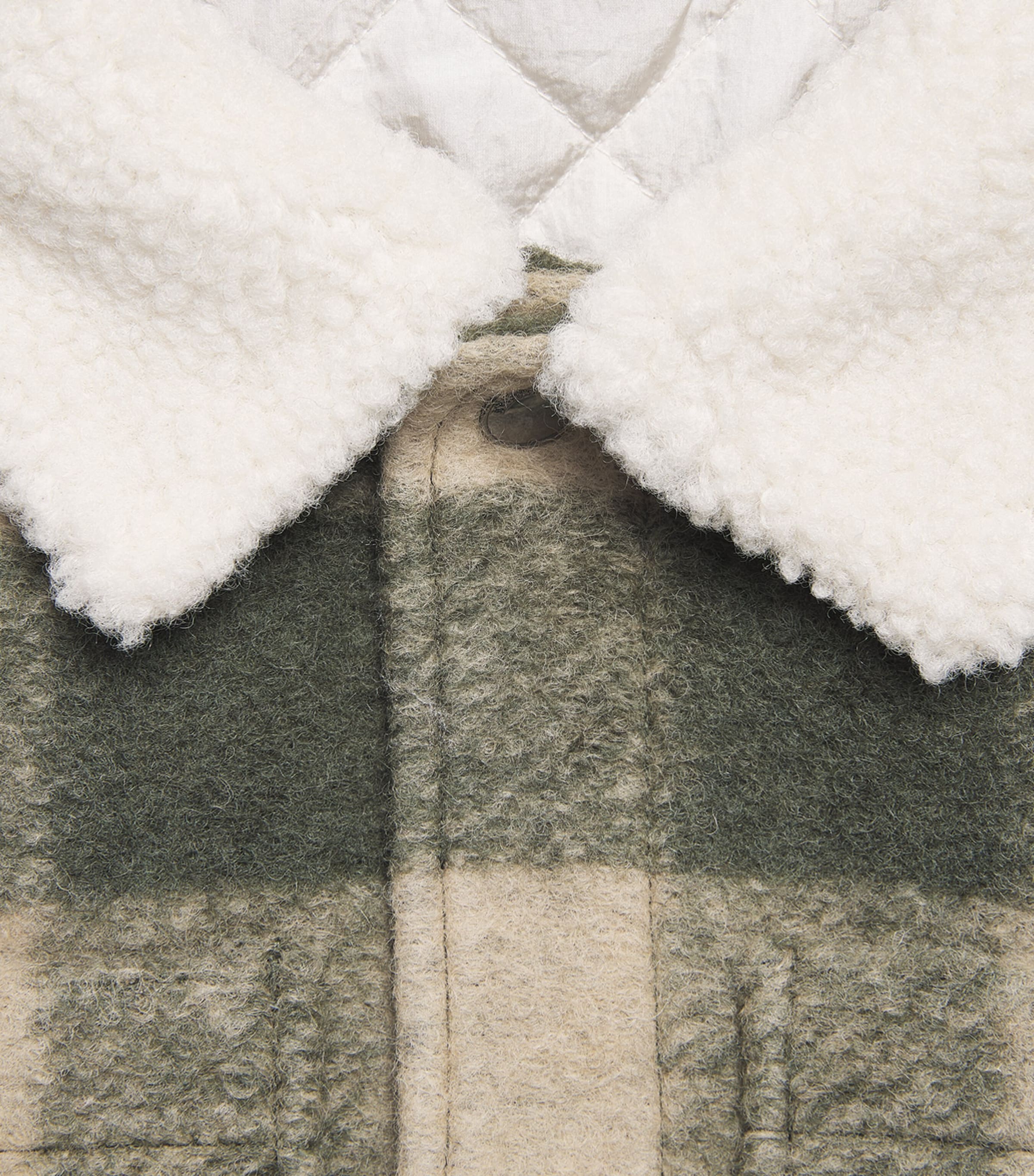 Emporio Armani Kids Virgin Wool-Blend Check Jacket (5-16 Years) Cl Ivy/irish Crm Image 3