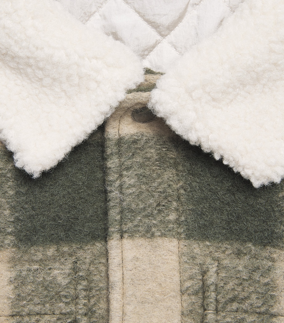 Emporio Armani Kids Virgin Wool-Blend Check Jacket (5-16 Years) Cl Ivy/irish Crm Image 3