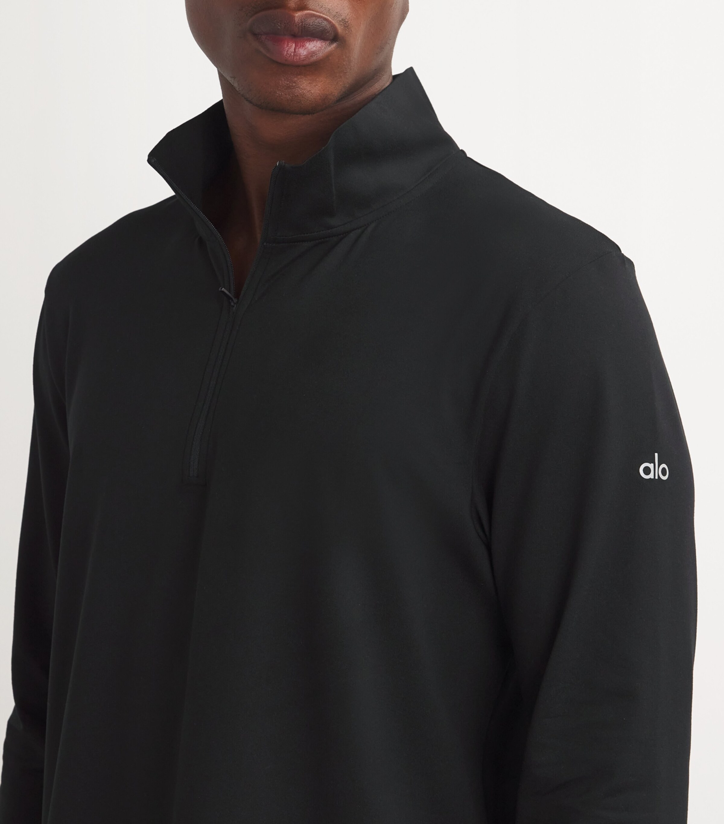 Alo Yoga Mens Conquer Reform Quarter-Zip Top Black Image 6