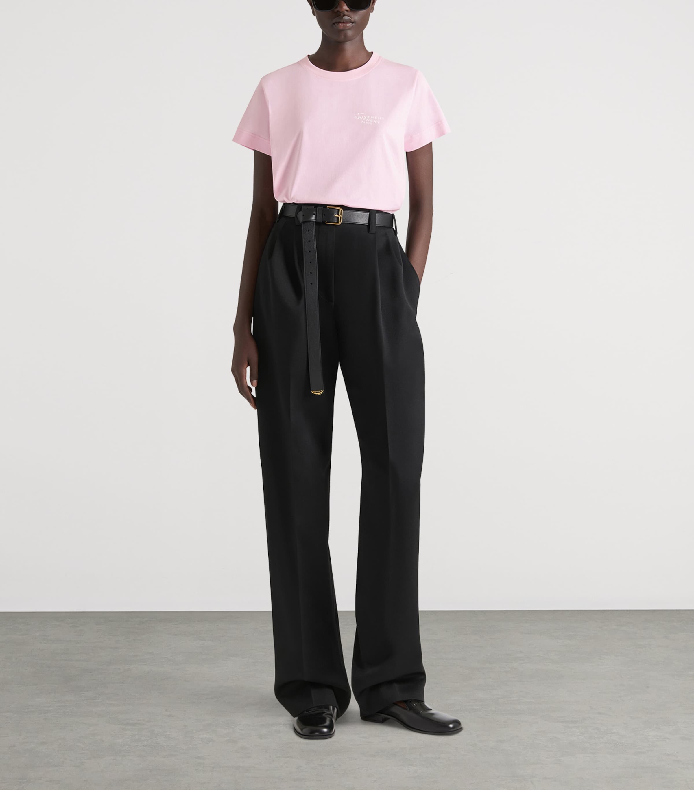 Givenchy Womens Stamp Print Logo T-Shirt Light Pink Image 2