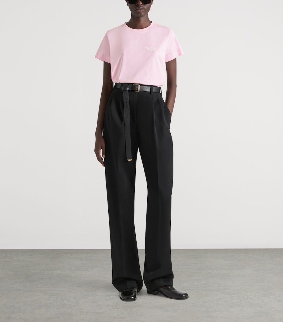 Givenchy Womens Stamp Print Logo T-Shirt Light Pink Image 2