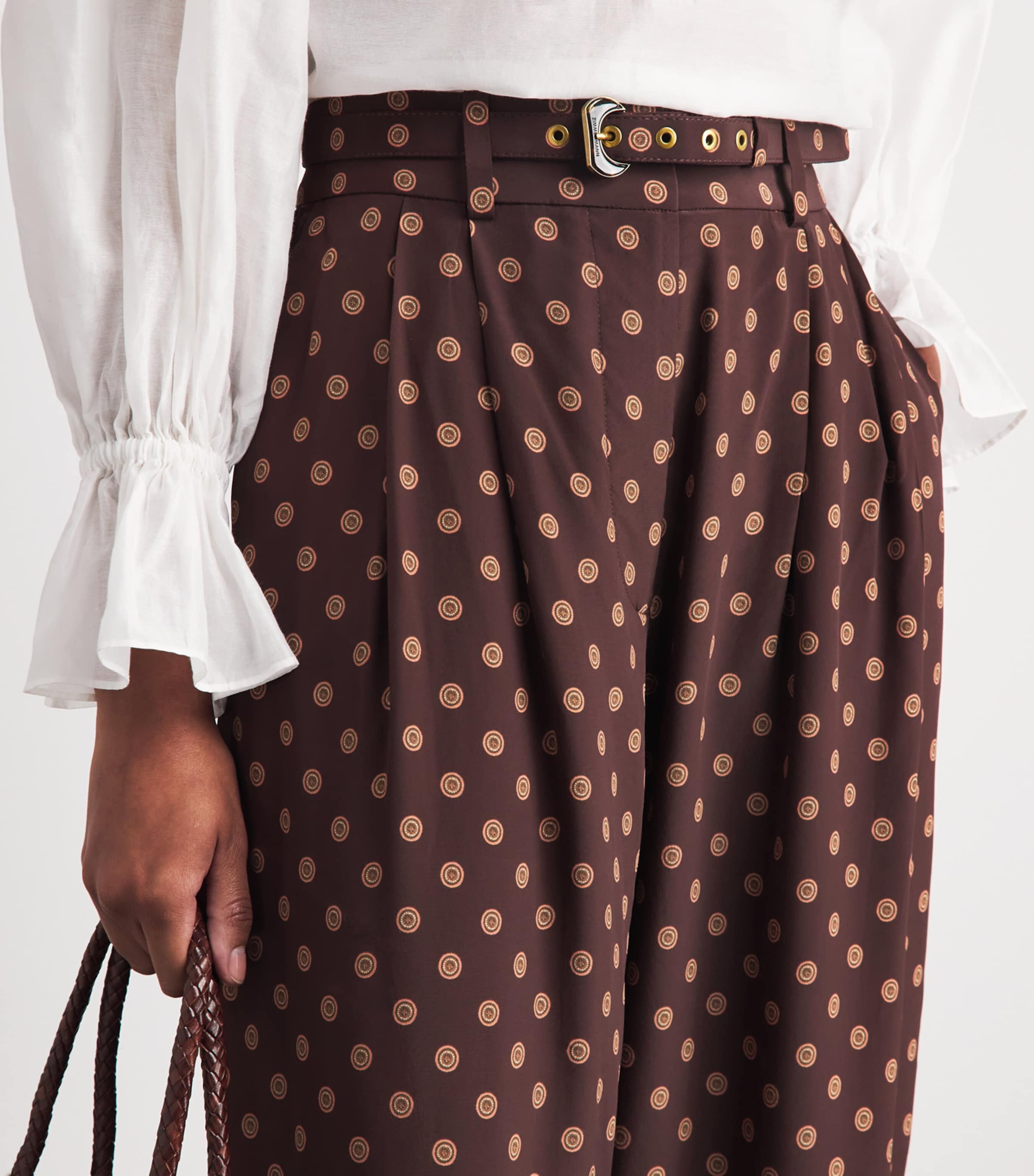 Zimmermann Womens Printed Wide-Leg Trousers Multi Geo Print Image 3