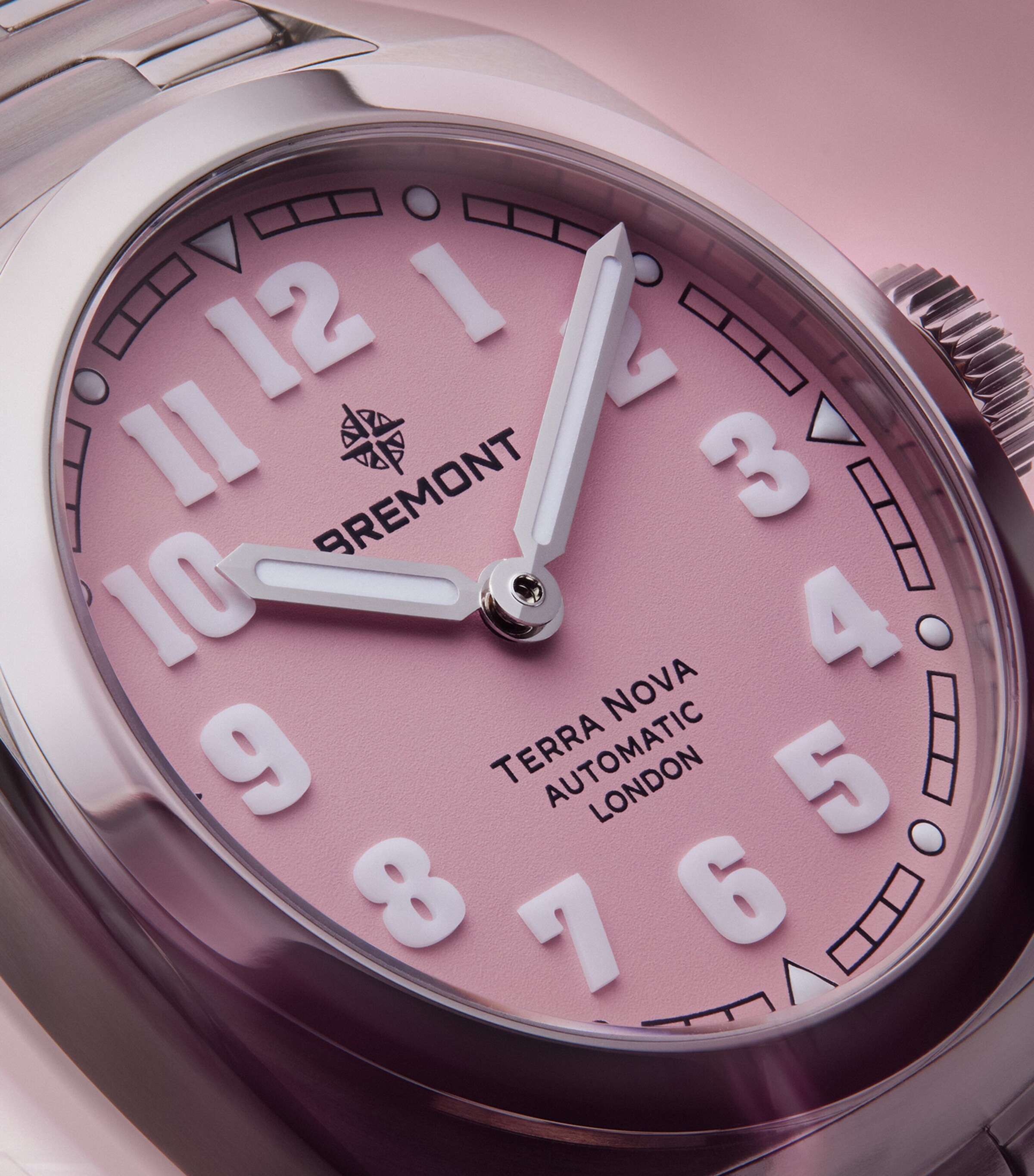 Bremont Stainless Steel Terra Nova Watch 38mm Pink Image 4