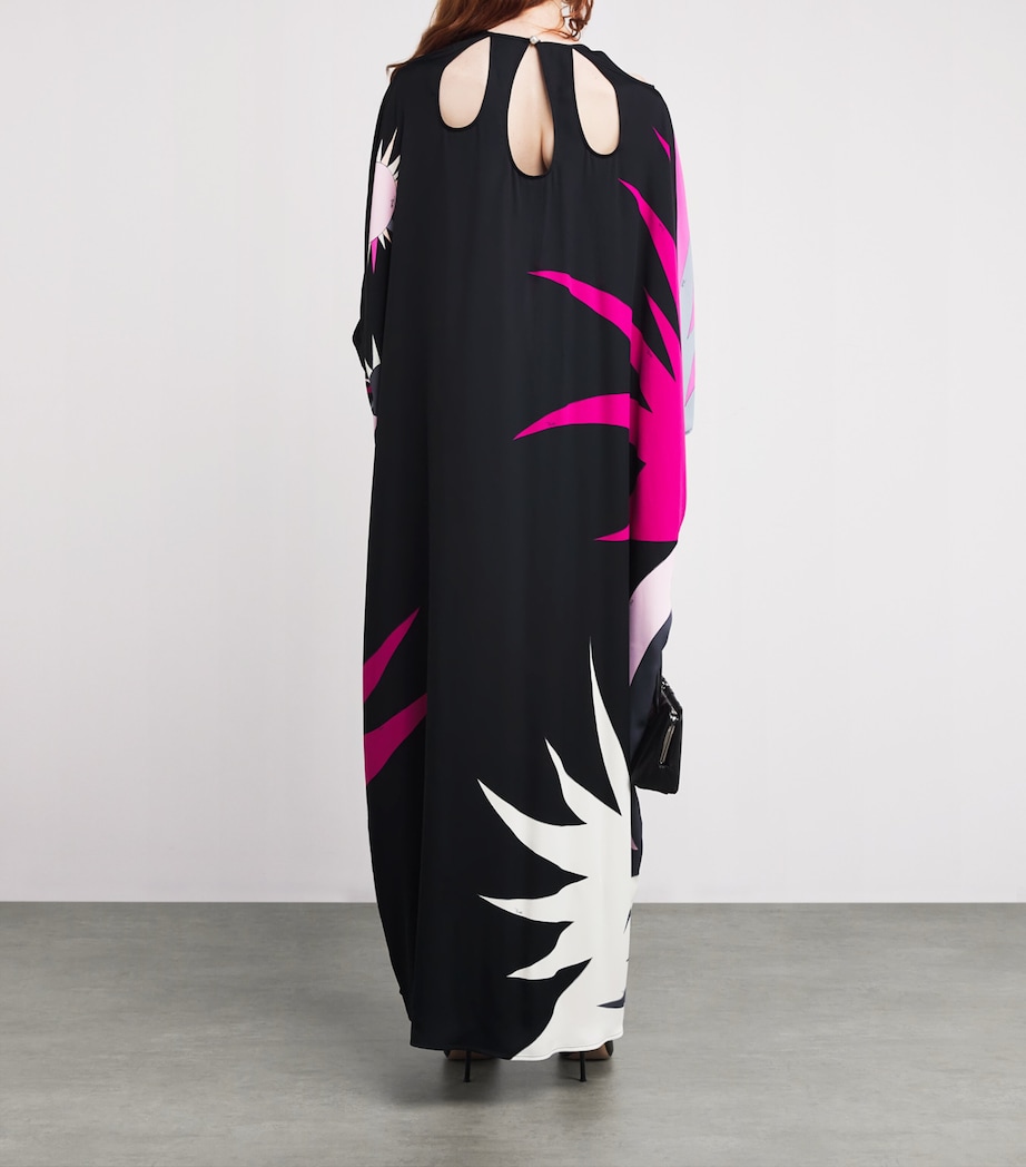 Satin Cut-Out Stella Kaftan 036 NERO/FUXIA Image 3