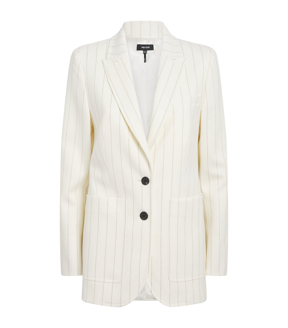 Metallic Pinstripe Blazer IVORY/GOLD Image 1