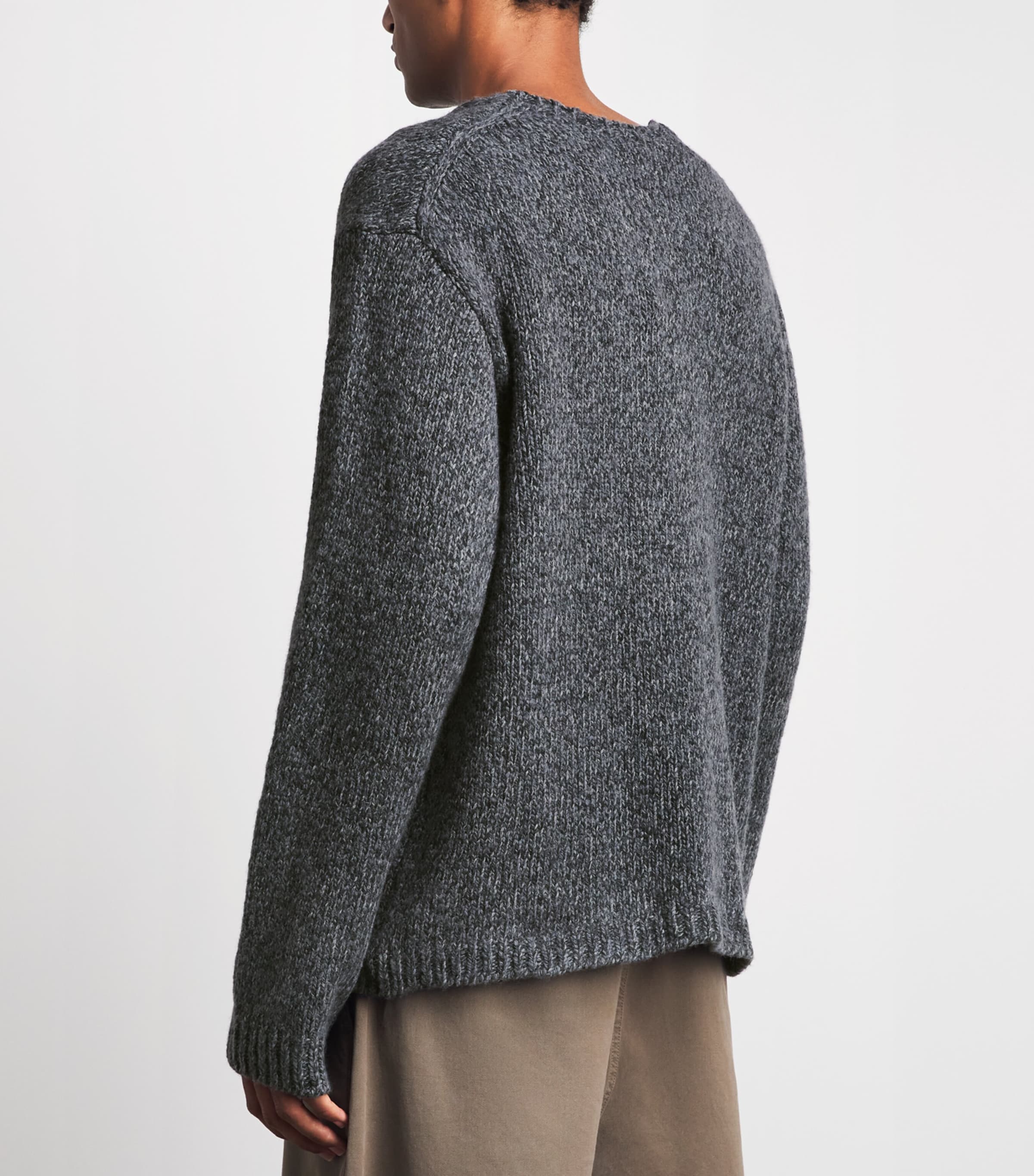 Our Legacy Mens Wool Link V-Neck Sweater Slub Twst Ash Gry Wl Image 5