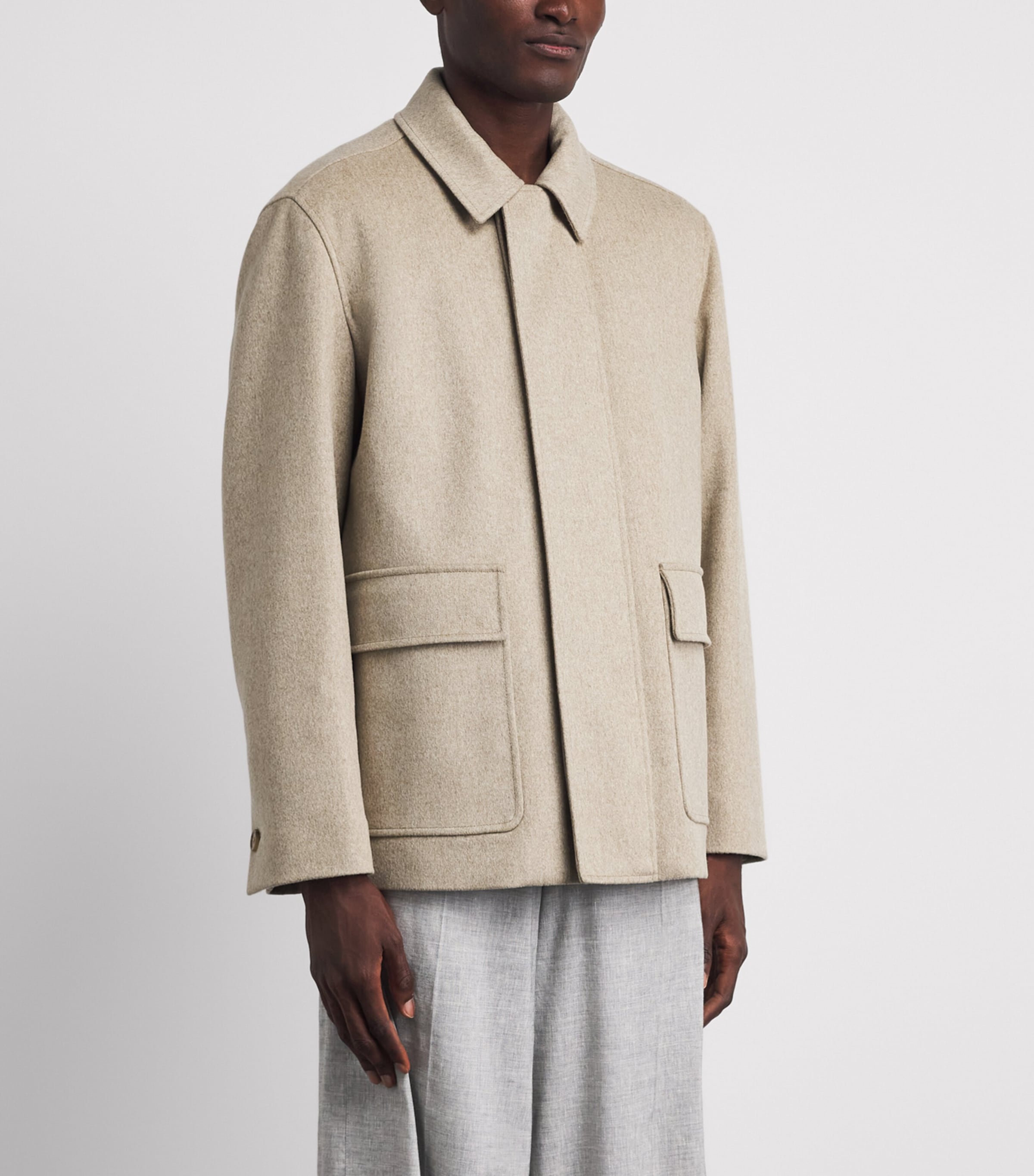 Lardini Mens Virgin Wool Jacket Light Beige Image 4