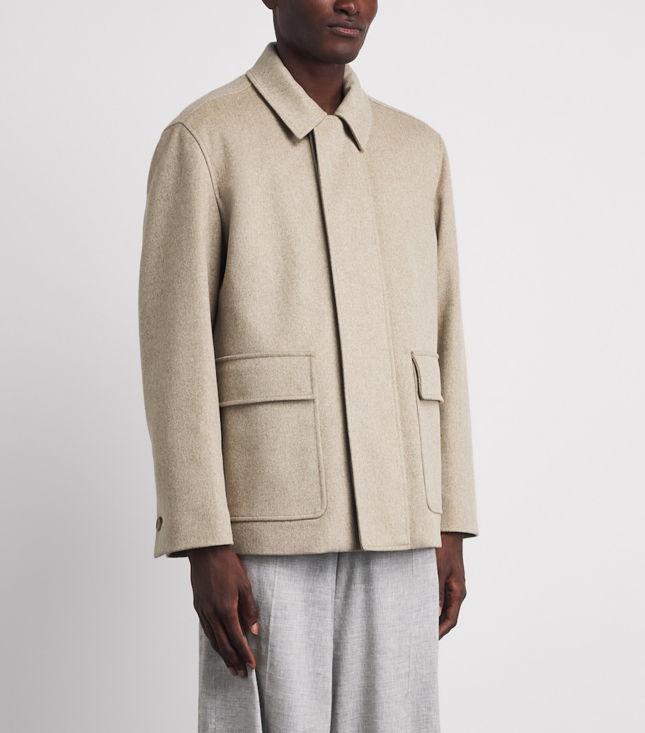 Lardini Mens Virgin Wool Jacket Light Beige Image 4