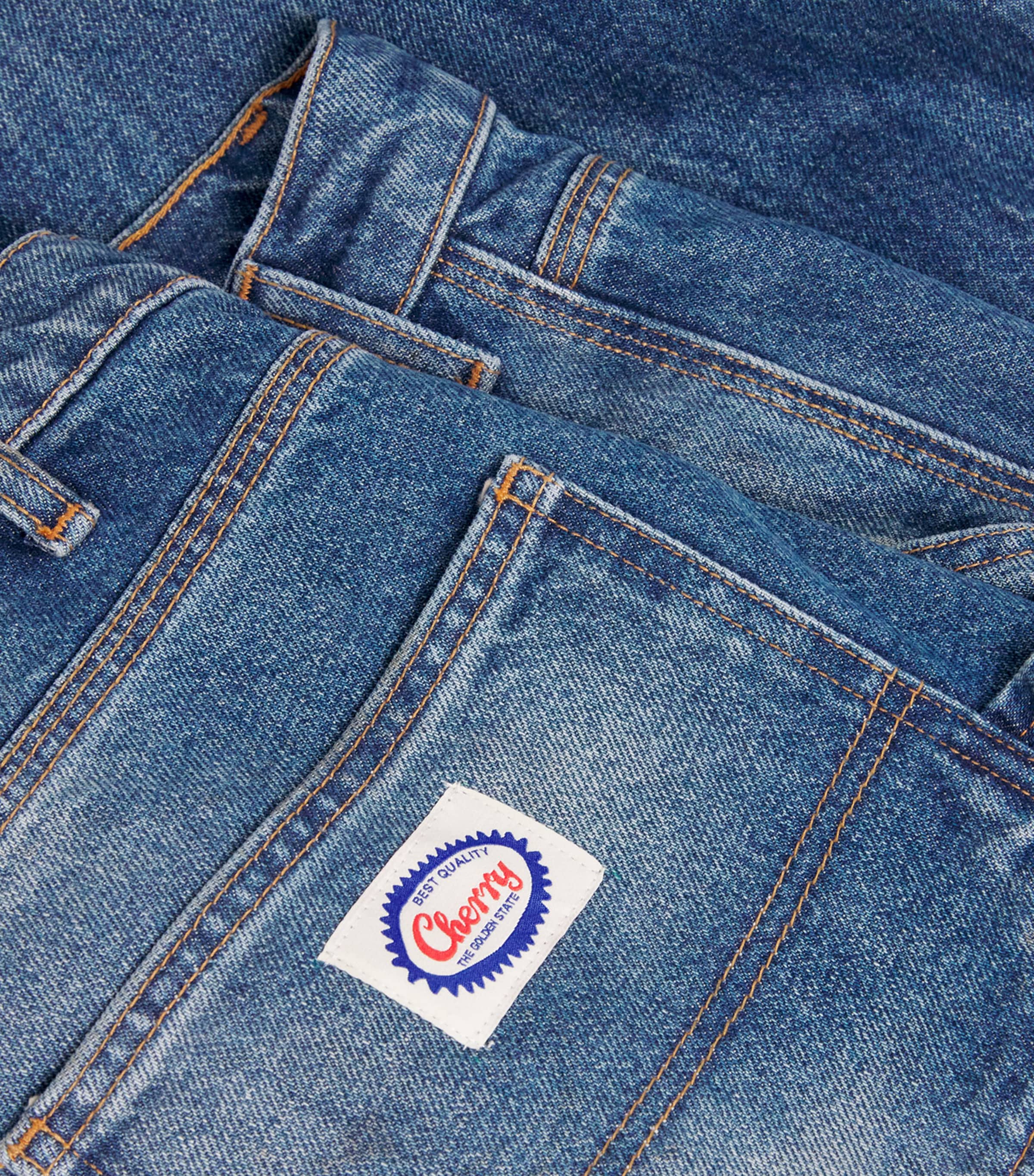 Stonewash Double-Knee Wide-Leg Jeans DENIM Image 5