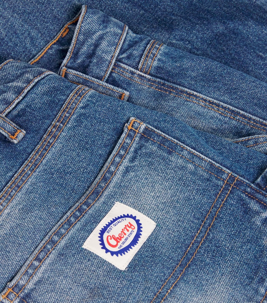 Stonewash Double-Knee Wide-Leg Jeans DENIM Image 5