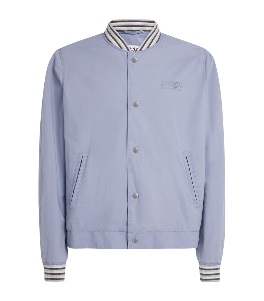 MM6 Maison Margiela Mens Cotton Numeric Print Bomber Jacket Blue Image 1