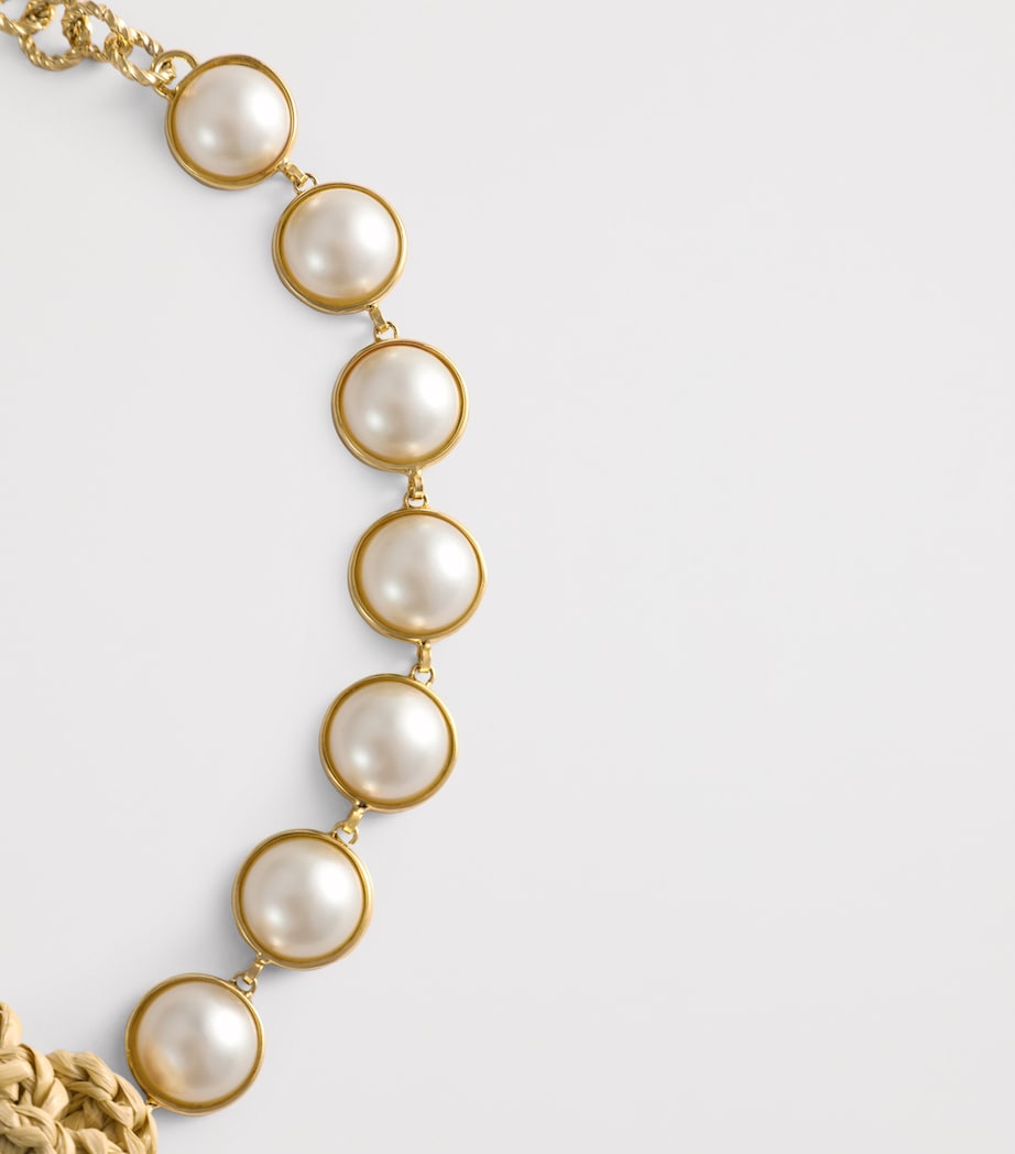 Faux Pearl Flower Necklace ZOO00-GOLD Image 4