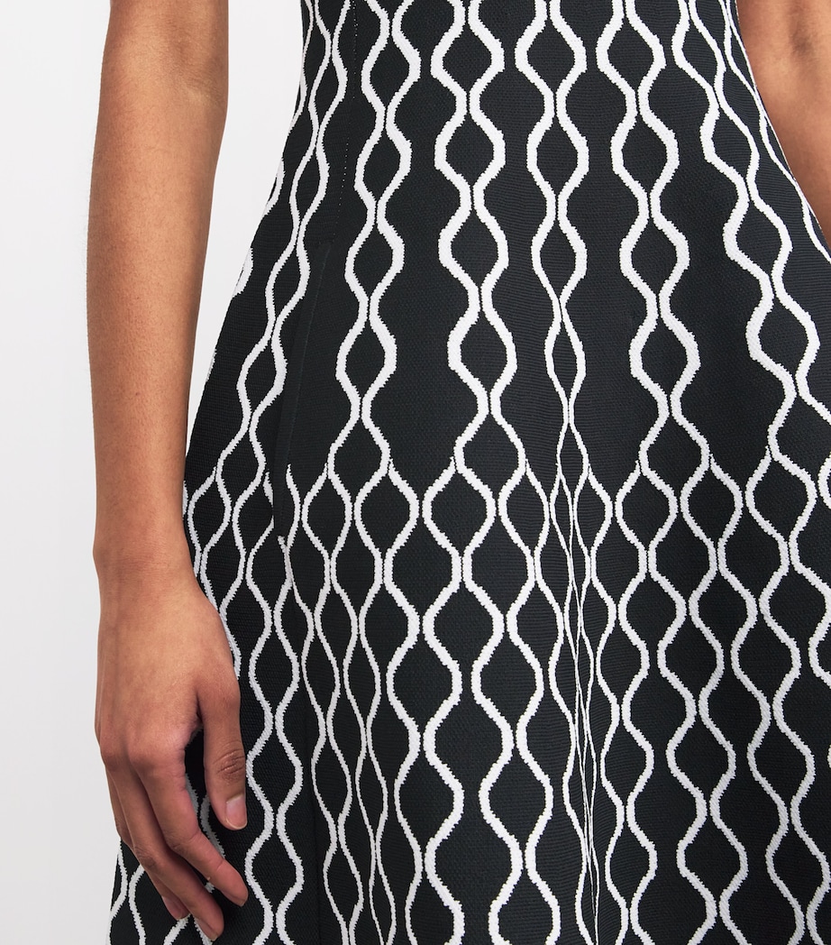 Jacquard Knit Midi Dress BLACK / WHITE Image 6