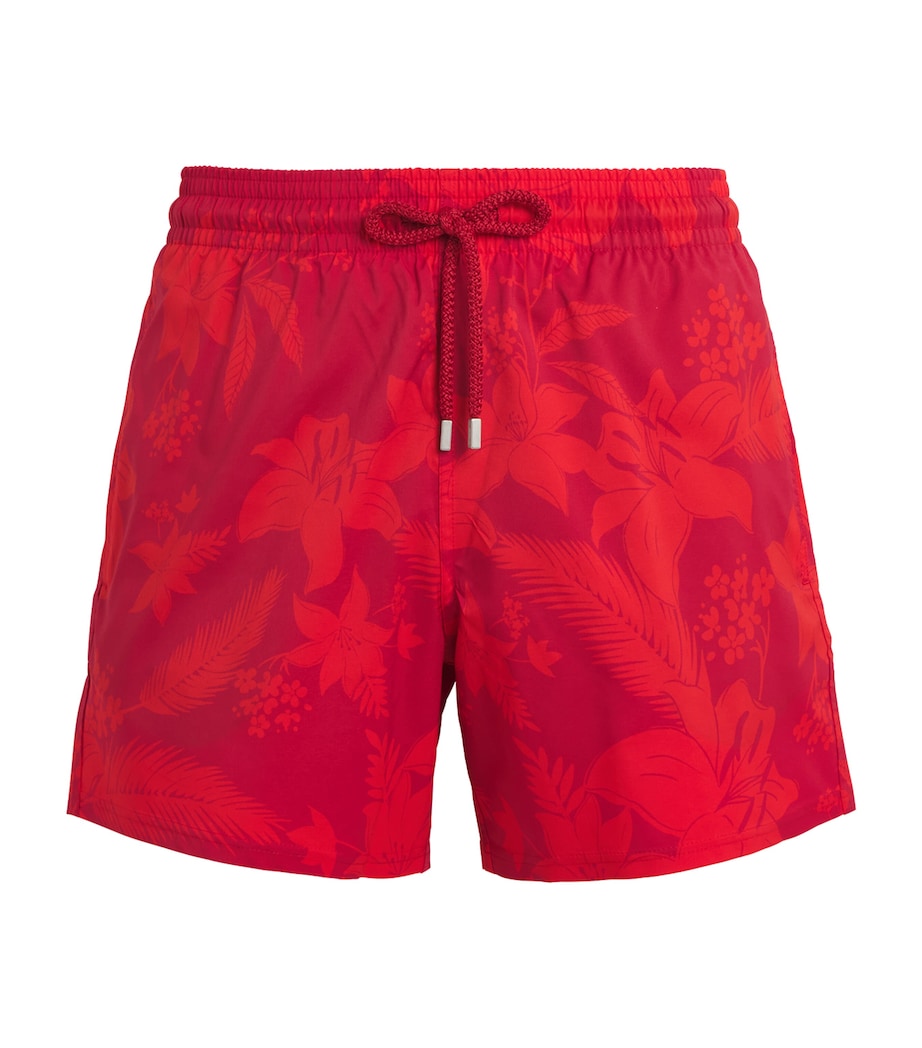 Flower Power Print Moorise Swim Shorts 228-LIPSTICK Image 1