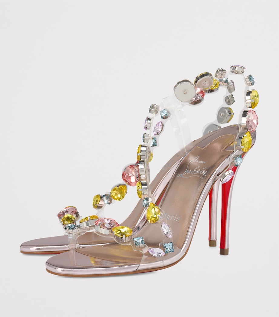 Rosa Z Calf Leather Jewel-Detail Heeled Sandals 100 F643 Image 3