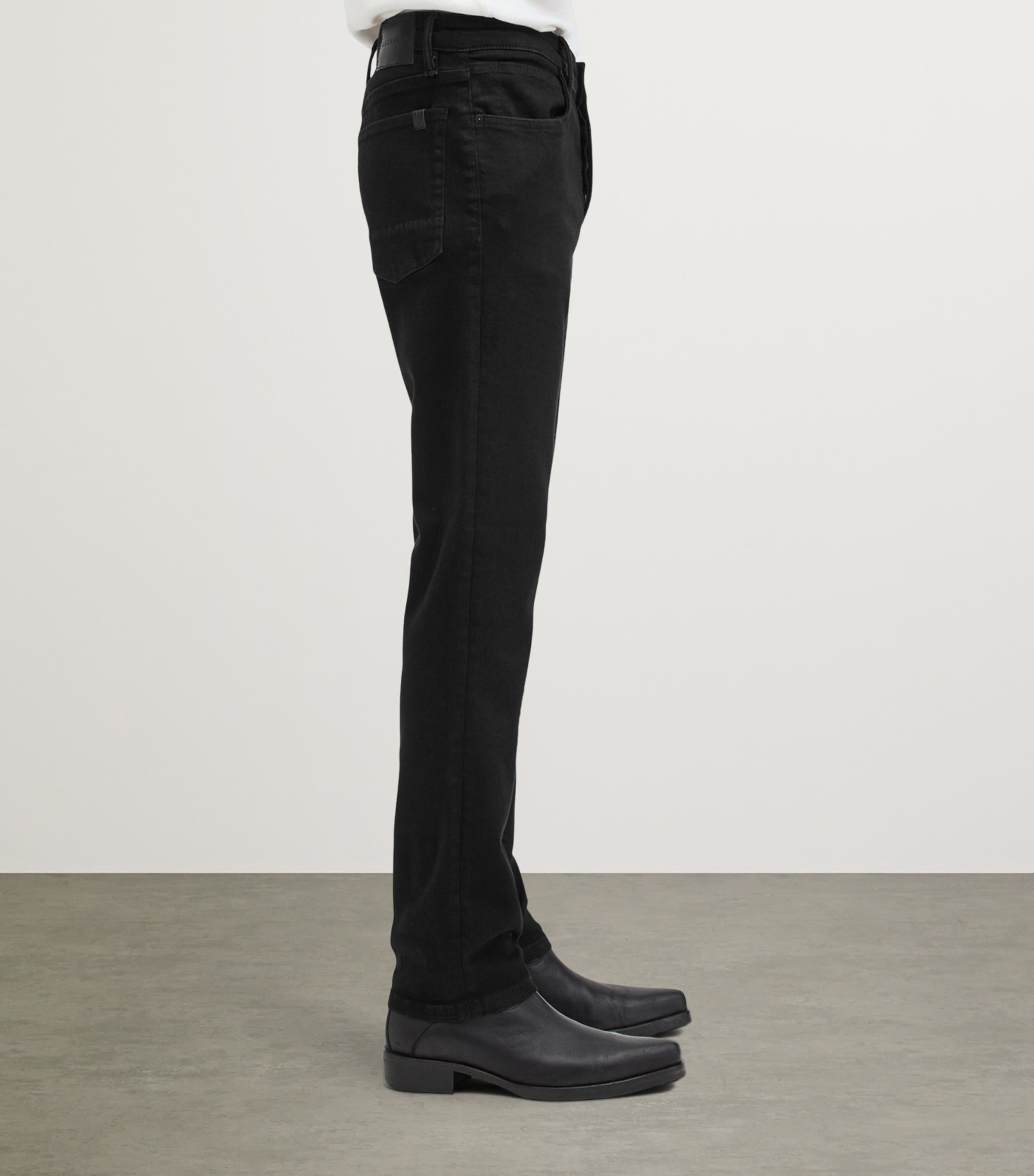 AllSaints Mens Sid Slim Jeans Jet Black Image 4