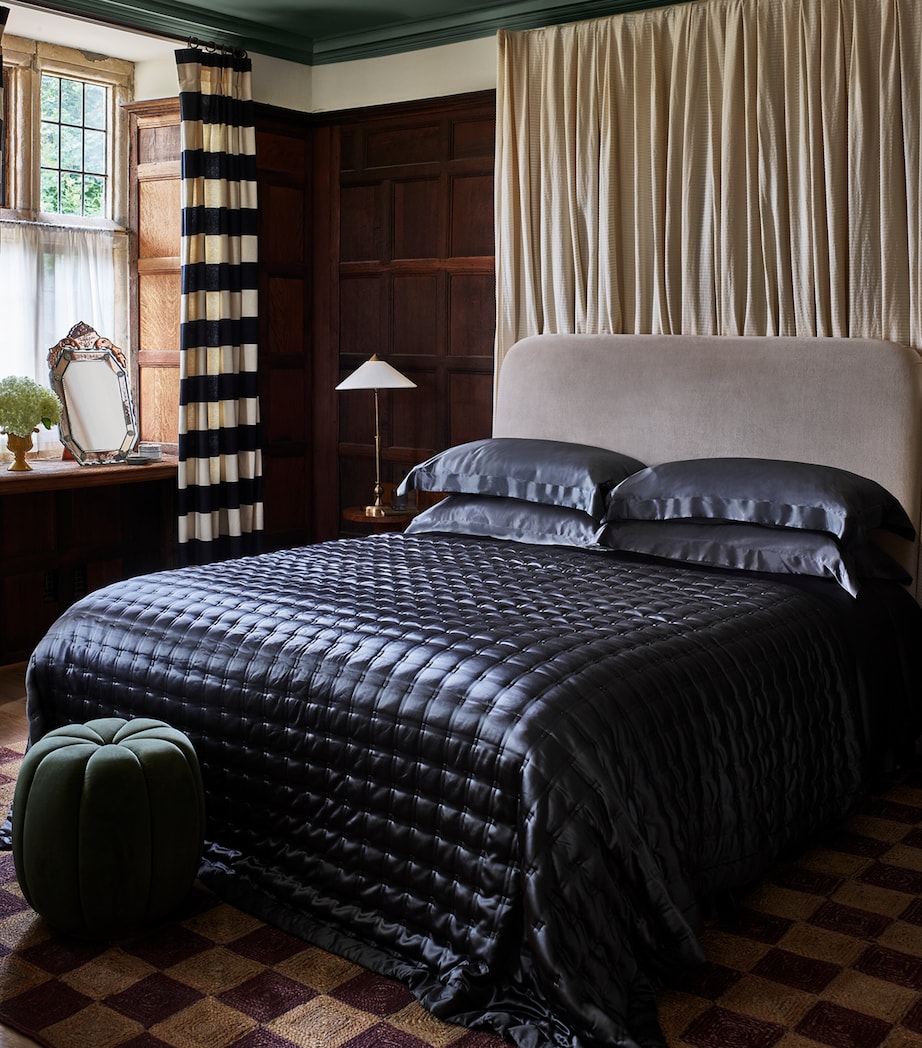 Silk Super King Flat Sheet Set (280cm x 310cm) CHARCOAL Image 1