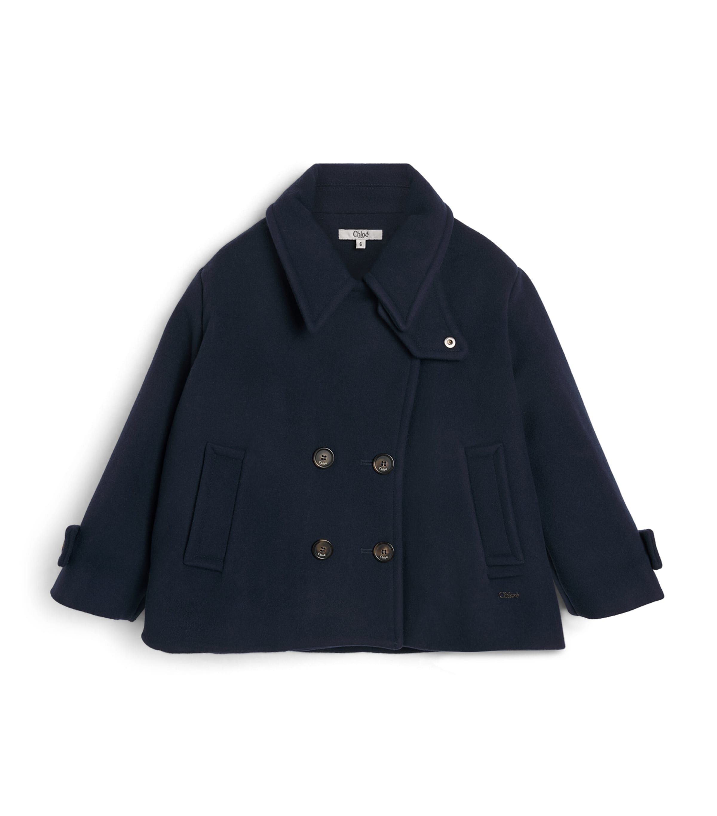Chloé Kids Wool-Blend Pea Coat (4-14 Years) Navy Image 1